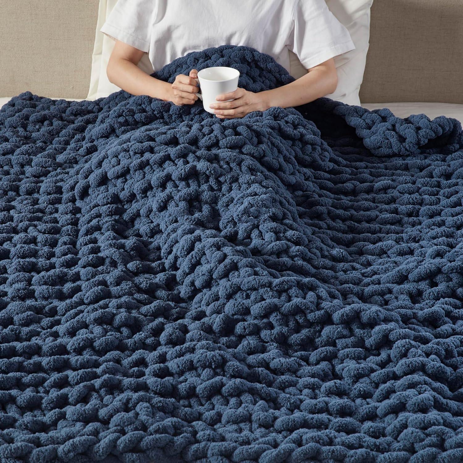 Madison Park Chenille Chunky Knit Throw