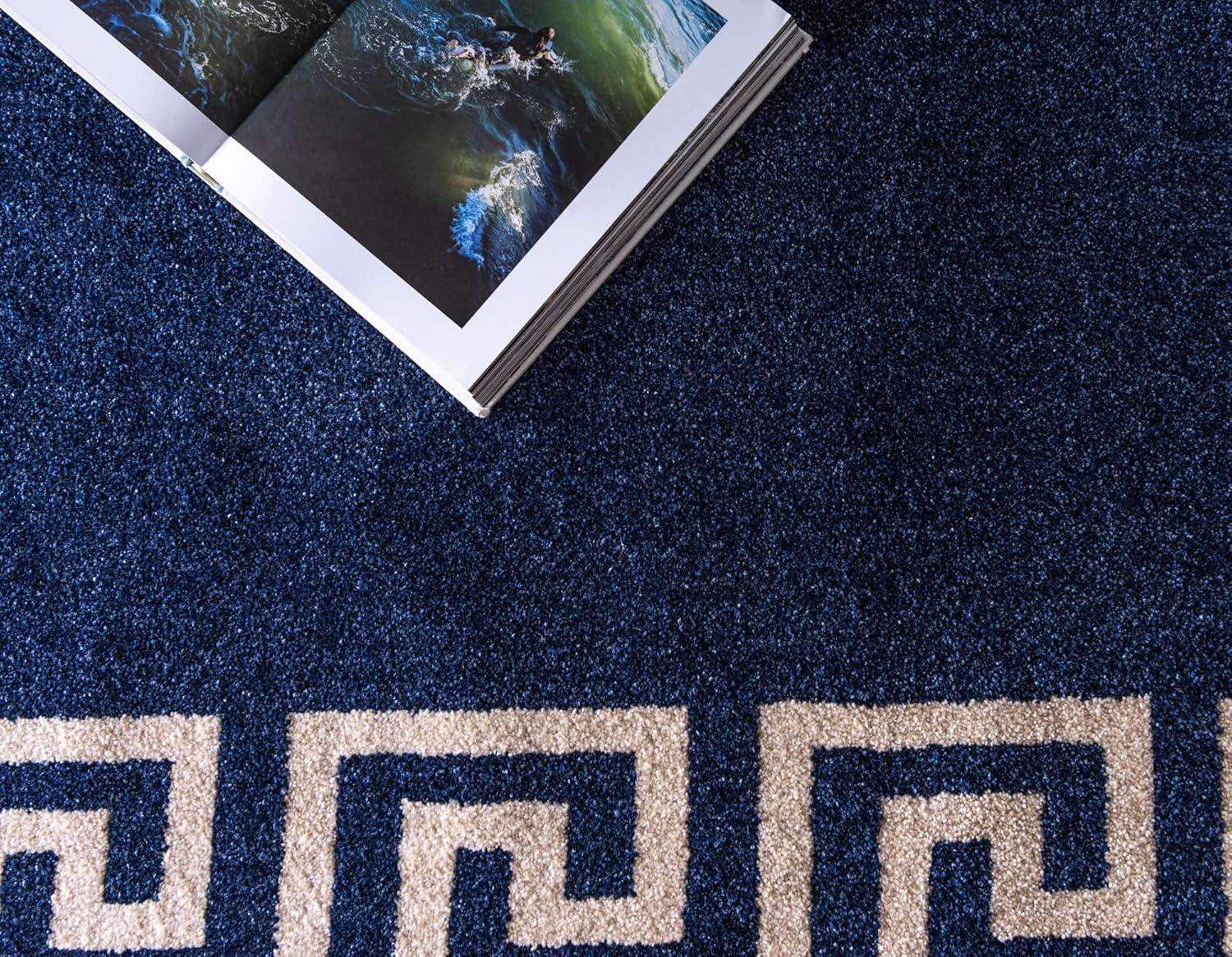 Unique Loom Geometric Modern Area Rugs, Blue