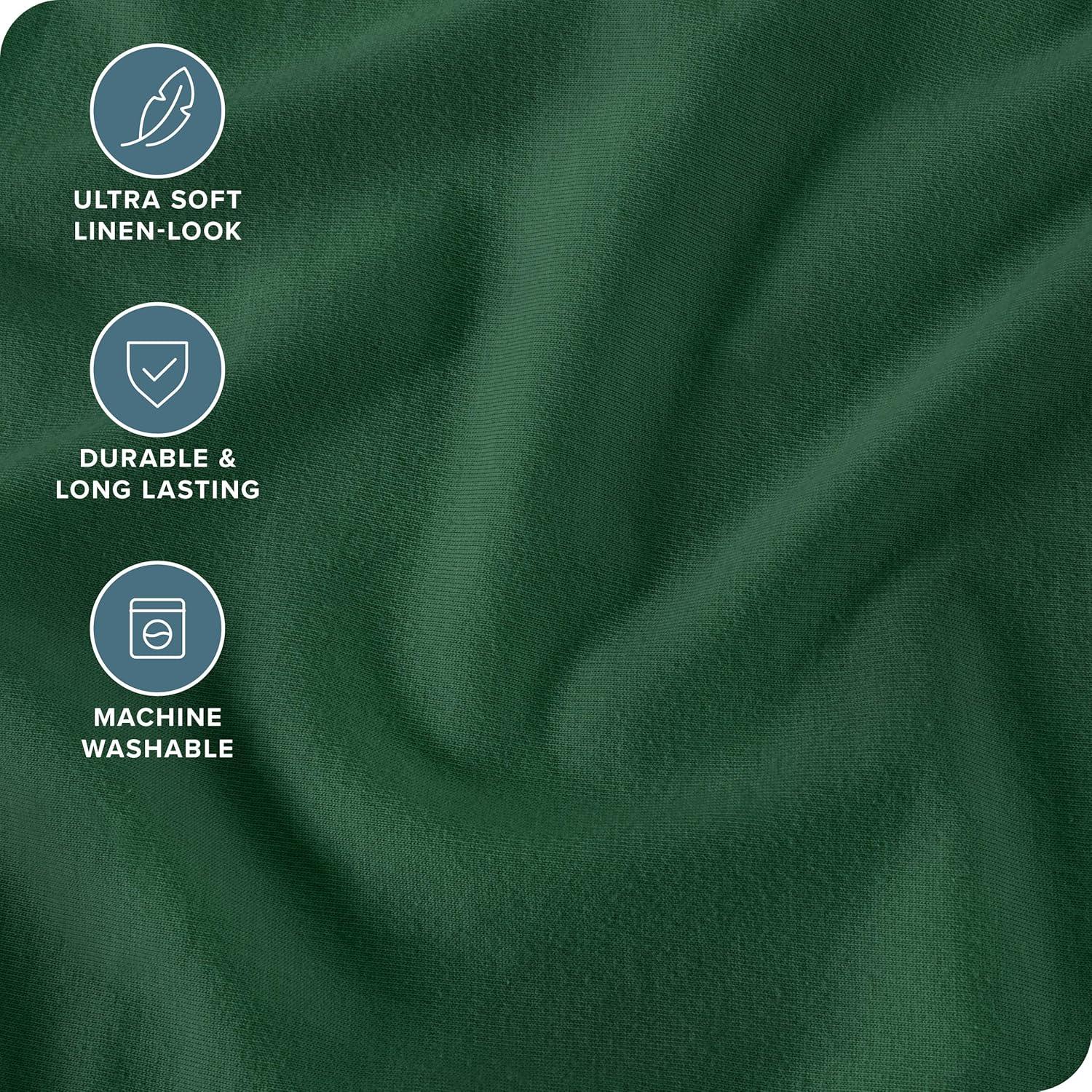 Twin/Twin XL Forest Green Organic Cotton Jersey Duvet Cover Set by Bare Home