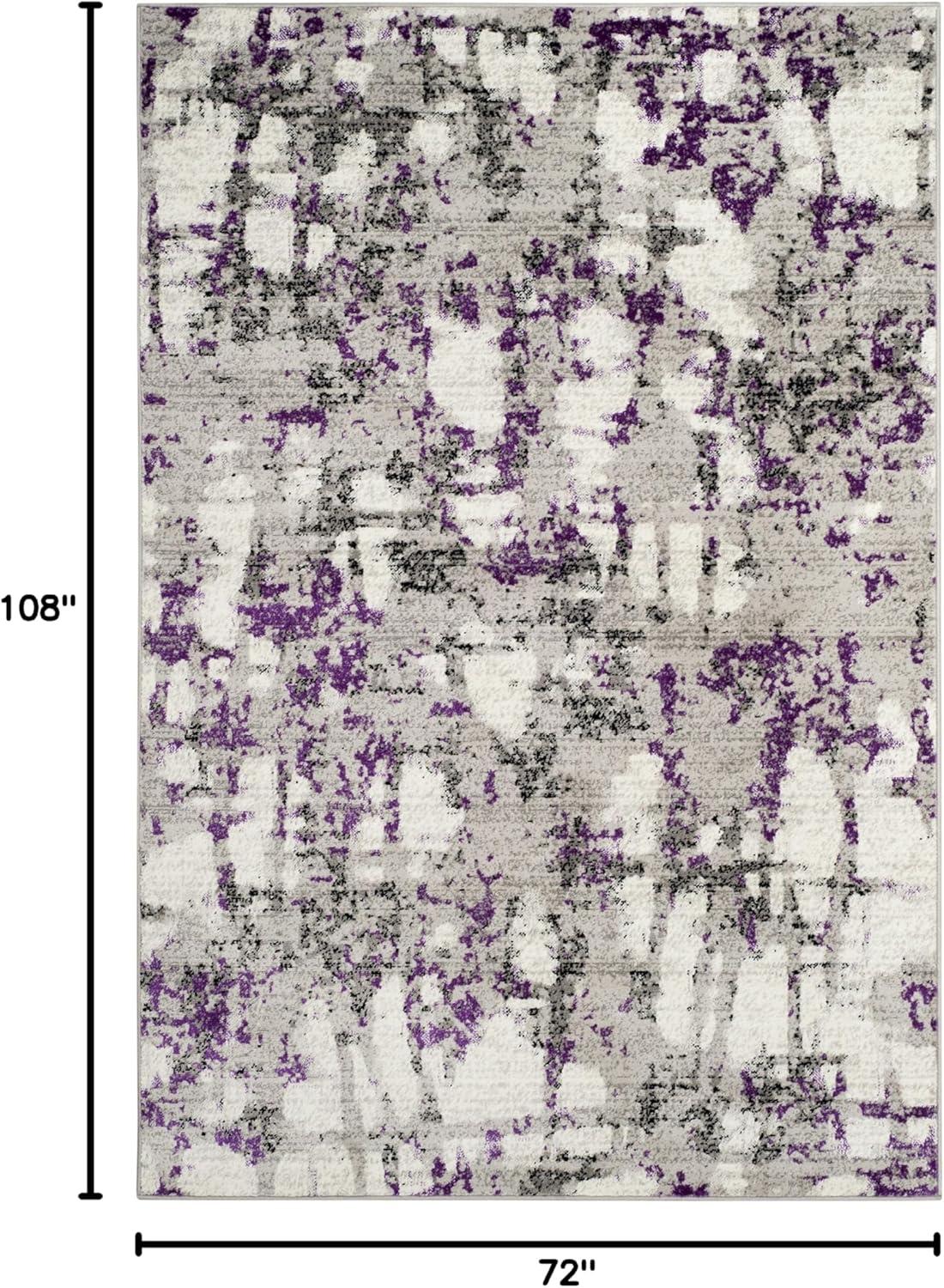 SAFAVIEH Skyler Langston Distressed Area Rug, Grey/Purple, 6' x 9'