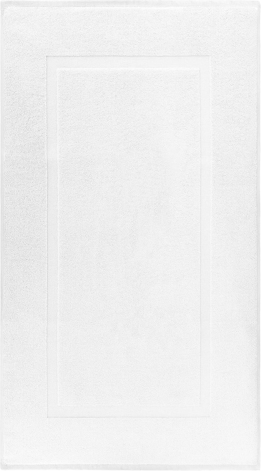 White Cotton Soft Absorbent Bath Mats Set of 2