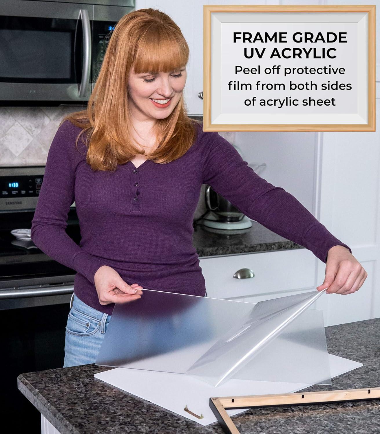 13x17 Frame White With White Picture Mat For 13x17 Photo - White 15x19 Frame To Display Print or