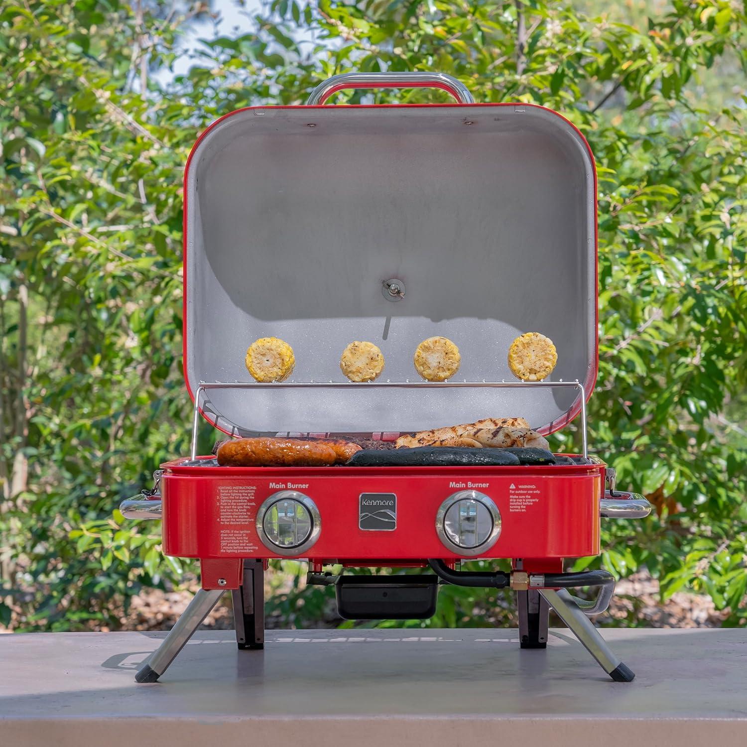 Kenmore 2-Burner Portable Tabletop Retro Gas Grill