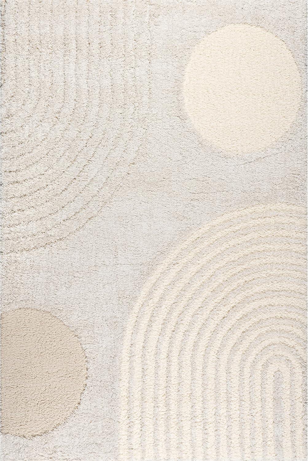 Nuloom Gloria Abstract 8x10 Shag Indoor Area Rug for Living Room Bedroom Dining Room Nursery Kitchen, Beige