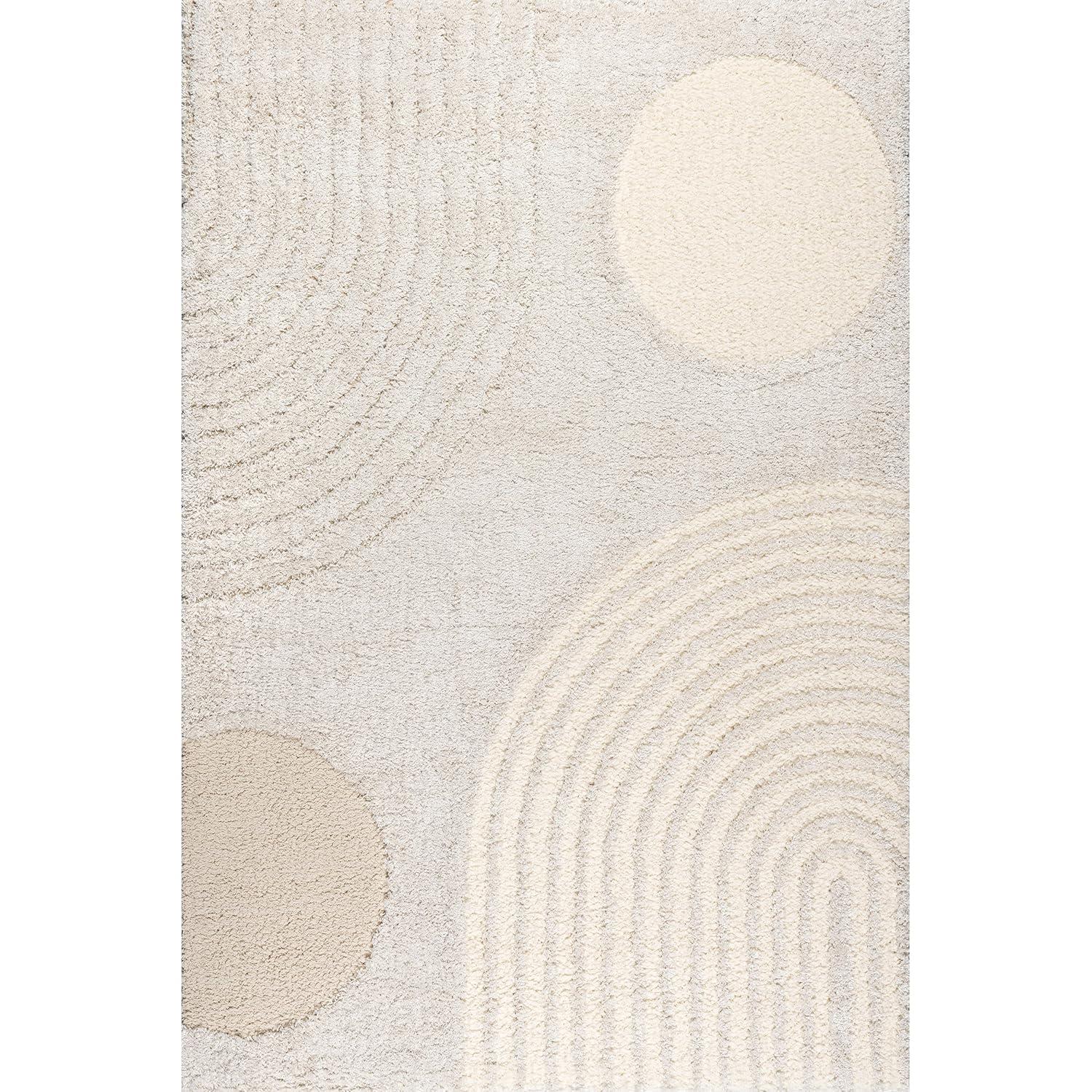 Nuloom Gloria Abstract 8x10 Shag Indoor Area Rug for Living Room Bedroom Dining Room Nursery Kitchen, Beige