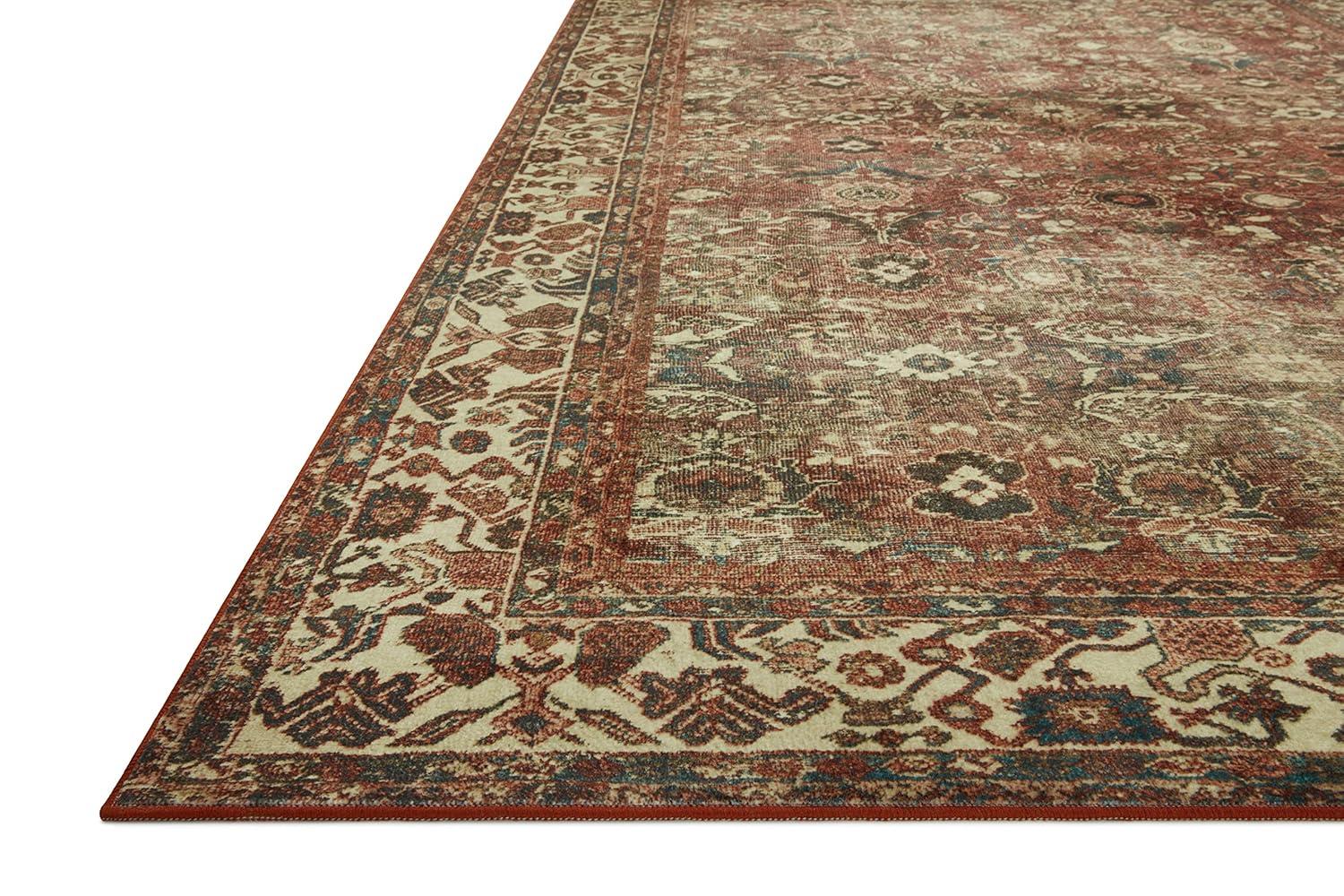 Magnolia Home By Joanna Gaines X Loloi Banks Machine Washable Brick / Ivory Area Rug