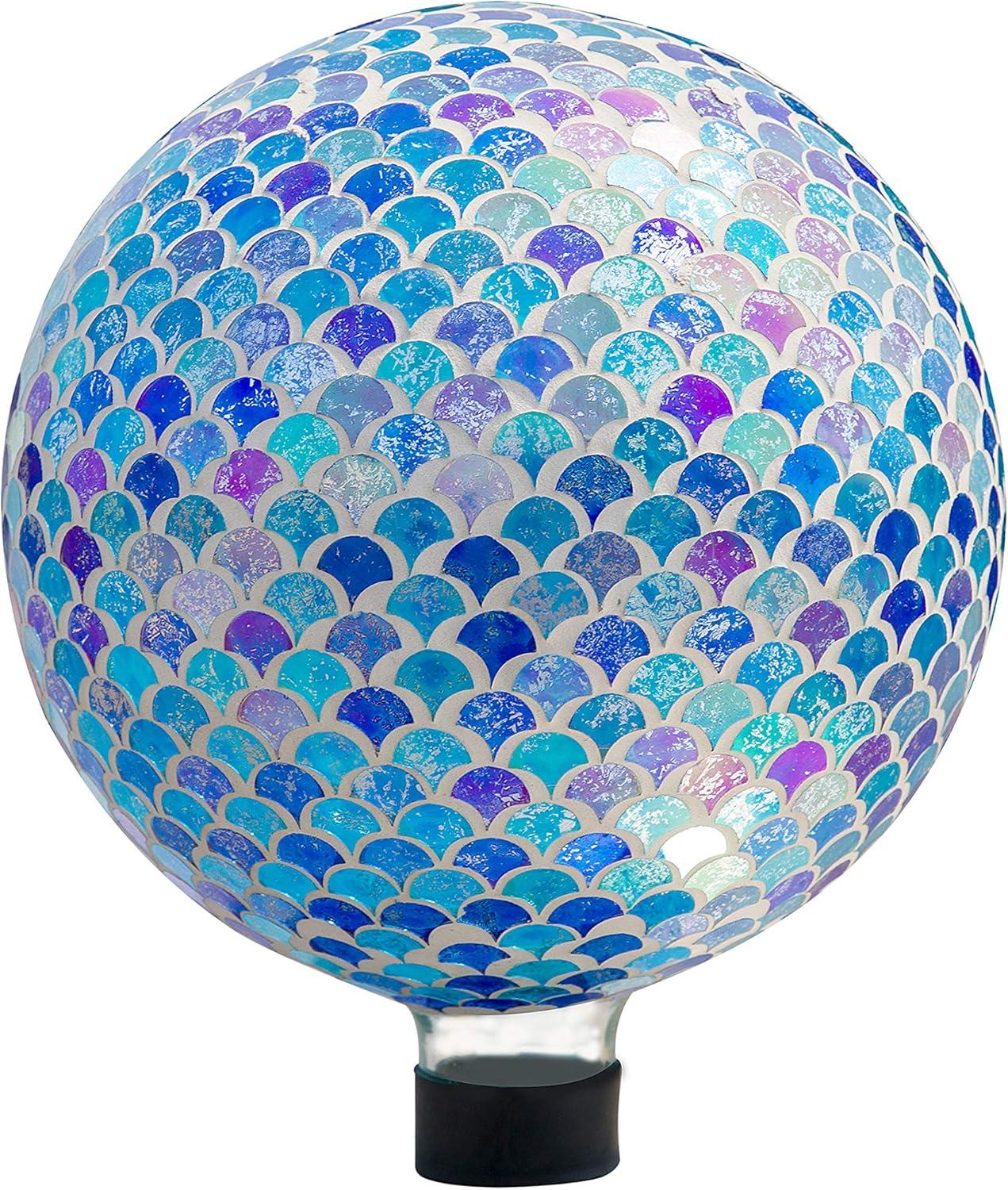 10 Inch Iridescent Mermaid Mosaic Glass Gazing Ball