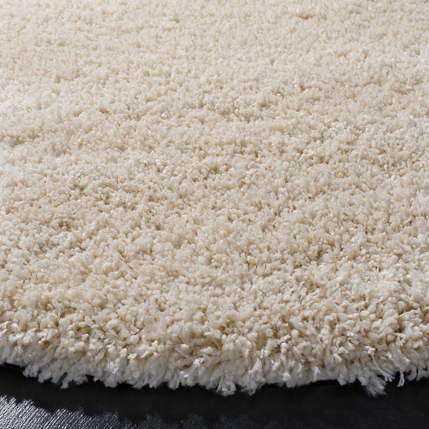 SAFAVIEH California Solid Plush Shag Area Rug, Navy, 10' x 10' Round