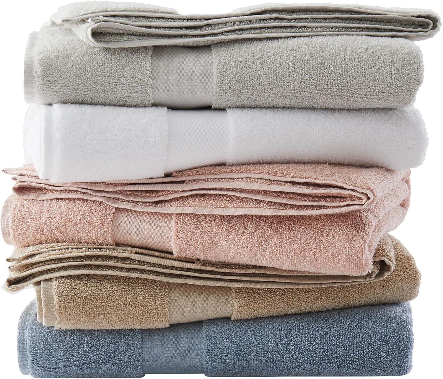 6pc Solid Bath Towel Set White - Brooklyn Loom: Luxury Heavyweight 550-800 GSM, Machine Washable