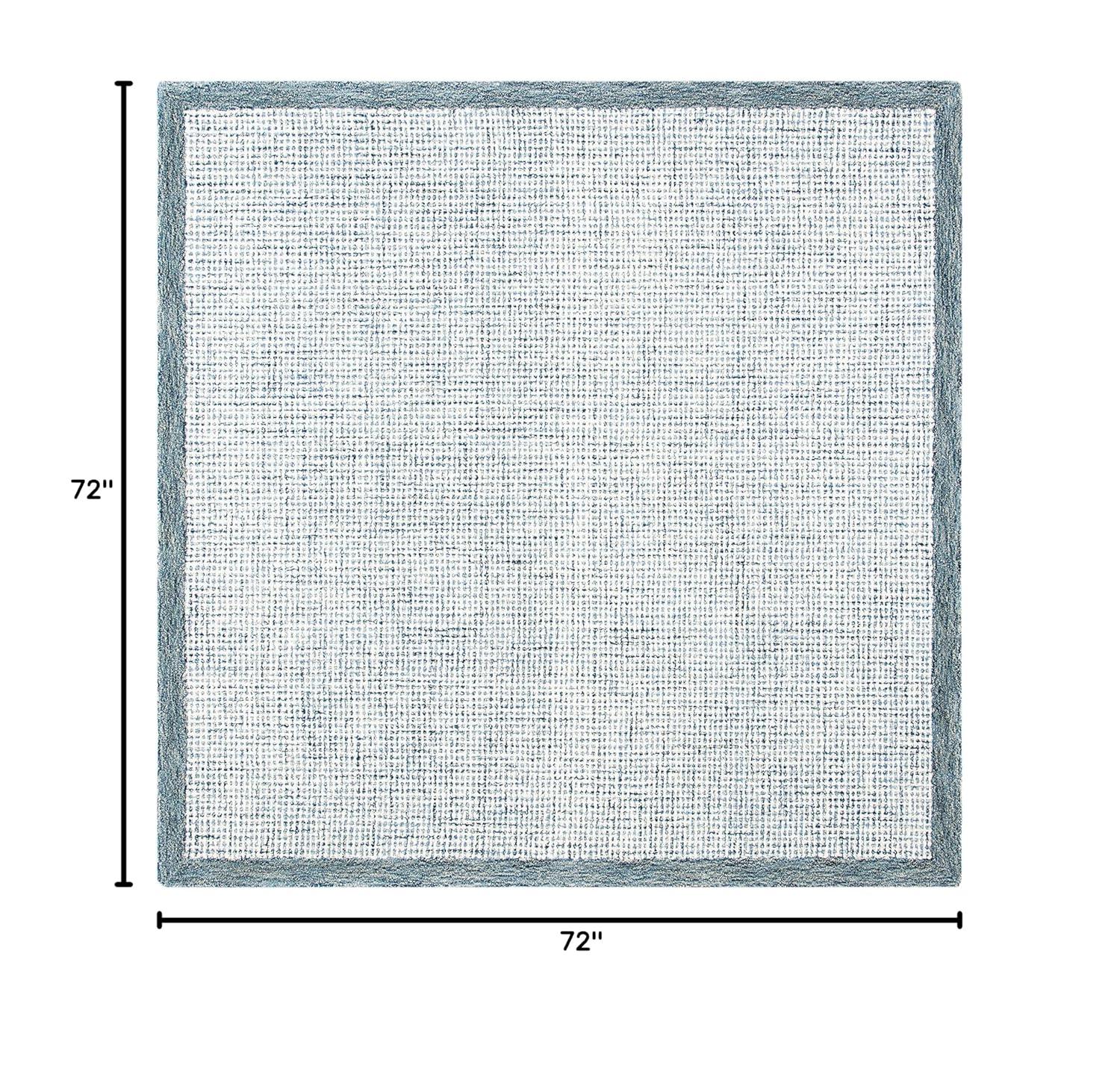 Abstract ABT220 Handmade Indoor Area Rug - Navy/Ivory - 6'x6' - Safavieh