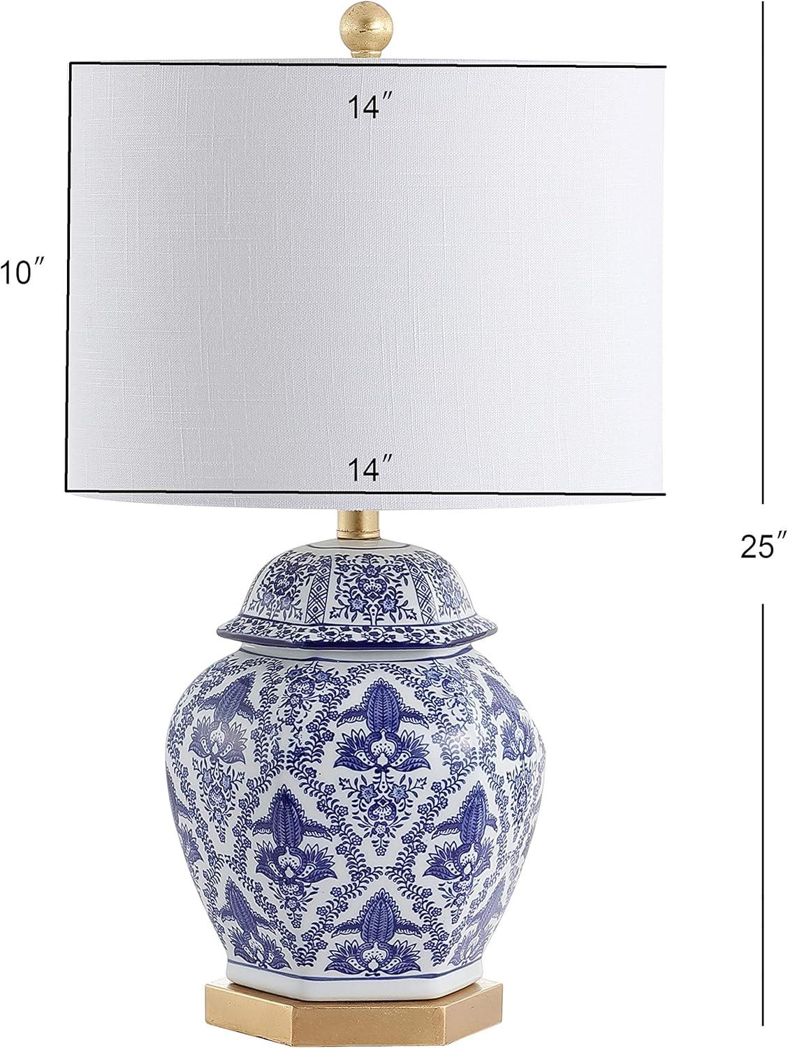 Gretchen 25" Blue and White Ceramic Ginger Jar Table Lamp