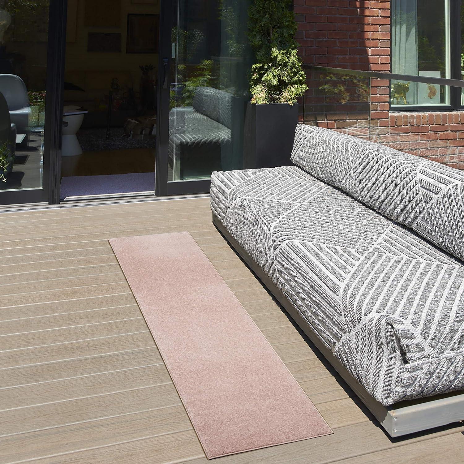 Nourison Essentials Easy Care Indoor Outdoor Area Rug - Pink 2'2" x 10'