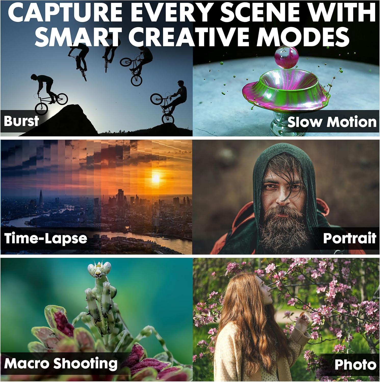 Minolta MND70 Retro 48 MP Autofocus Digital Camera with 5K Ultra HD Video, Rear Selfie Lens & WiFi, Silver