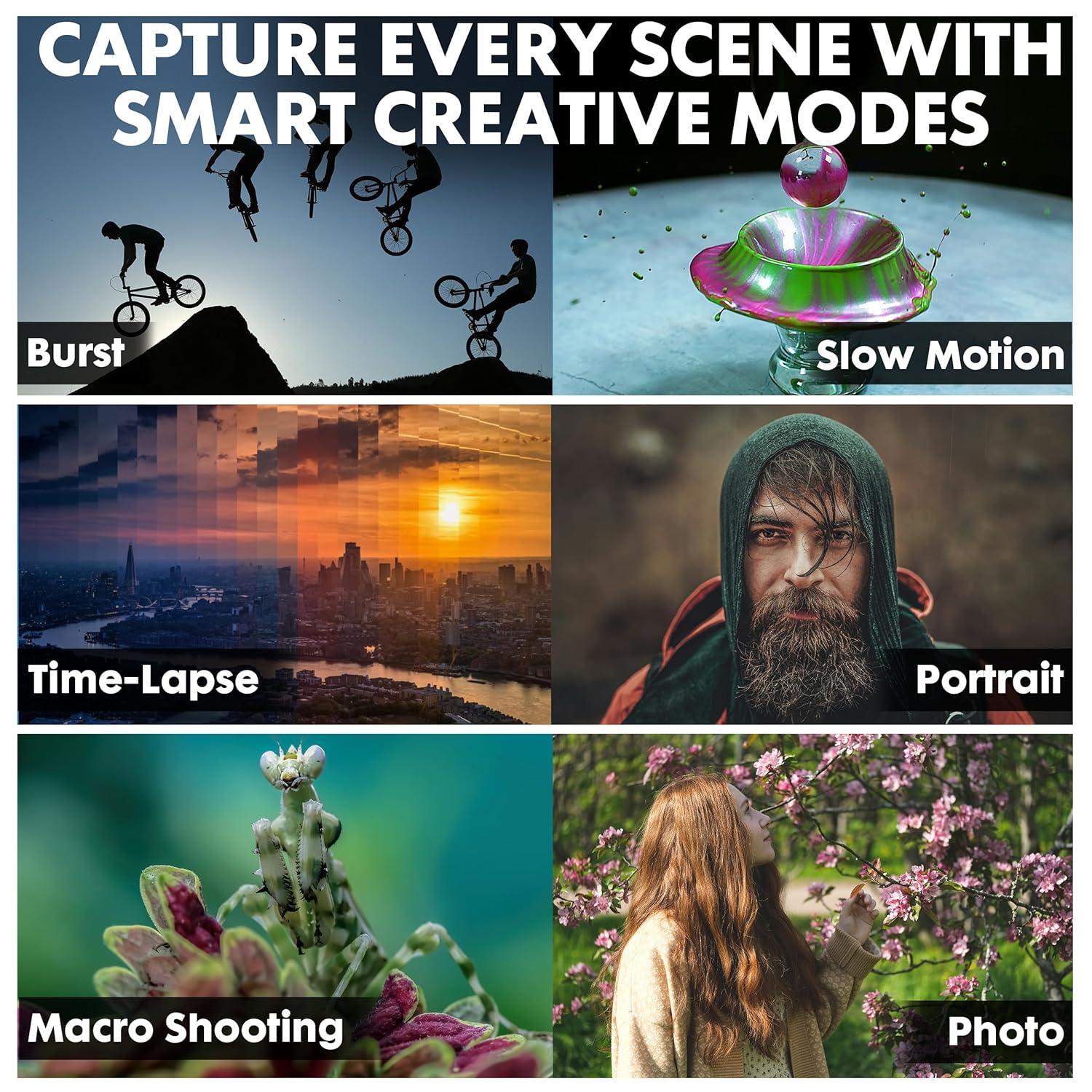 Minolta MND70 Retro 48 MP Autofocus Digital Camera with 5K Ultra HD Video, Rear Selfie Lens & WiFi, Silver