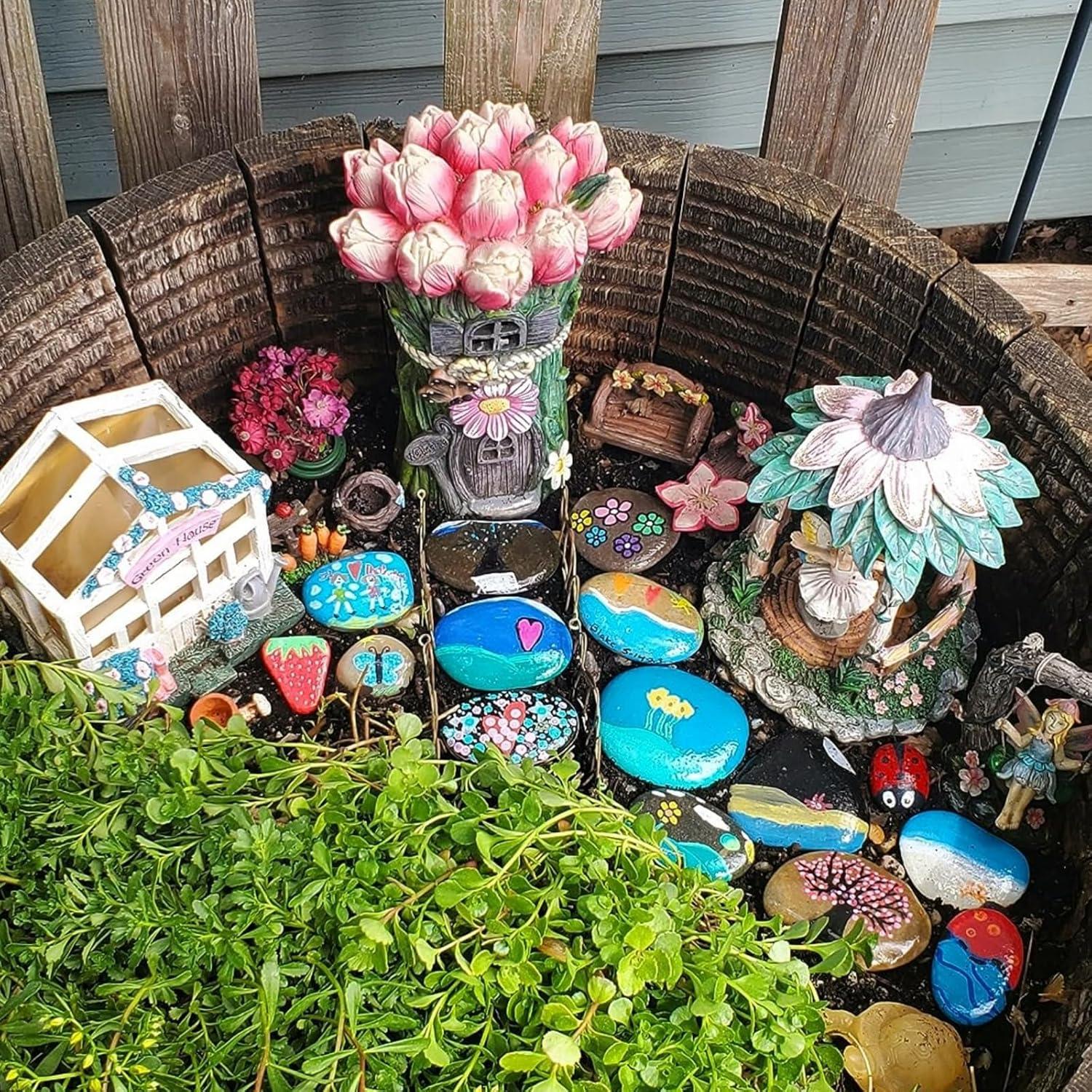 CYLHCM 120 PCS Rocks for Painting, Medium/Small/Tiny Rocks for Painting, Flat DIY Painting Rocks with 30PCS Wiggle Googly Eyes, Smooth Kindness Rocks for Crafts, Arts,Decoration,Hand Picked Stones