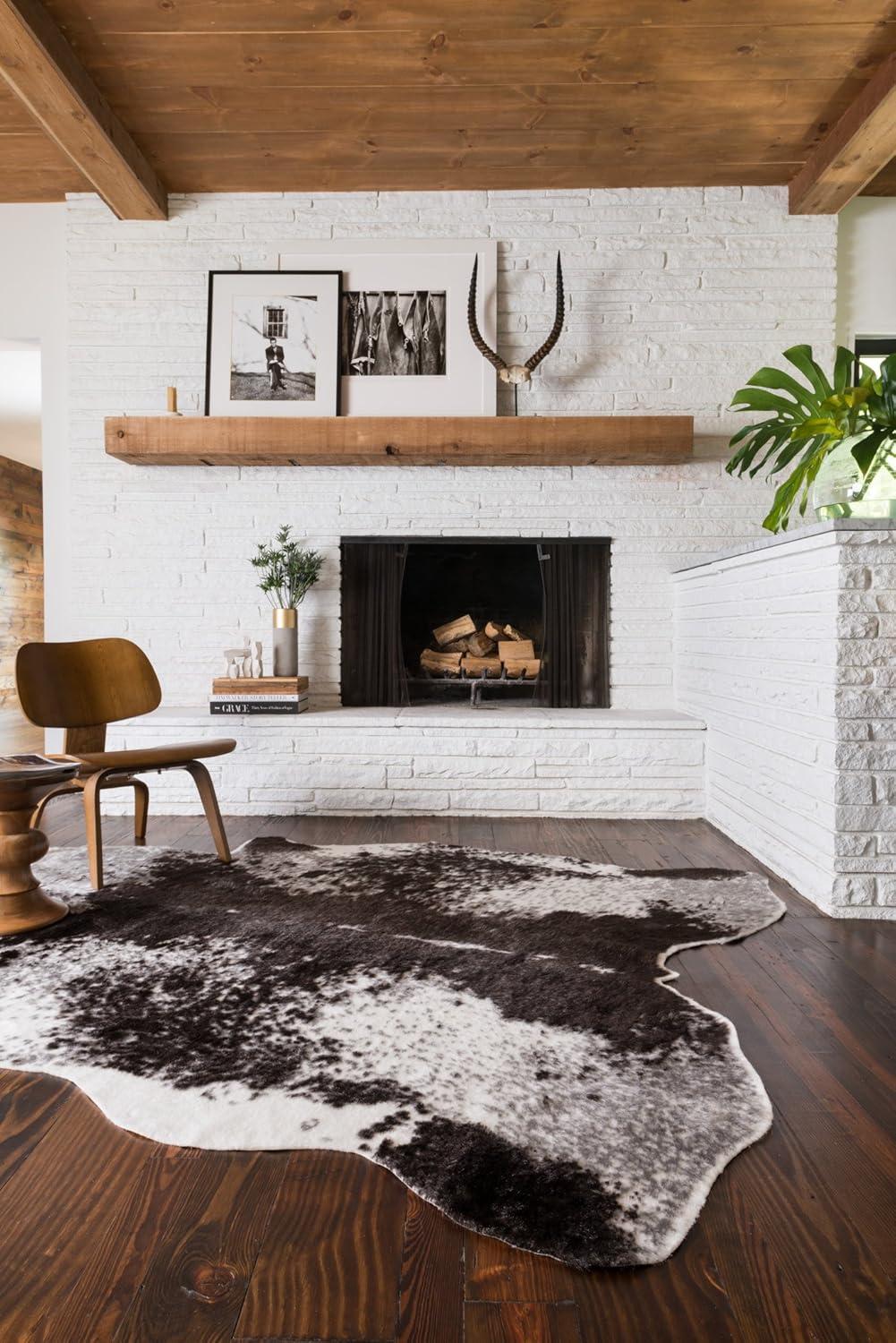 Loloi II Grand Canyon Faux Cowhide Ivory / Charcoal Area Rug