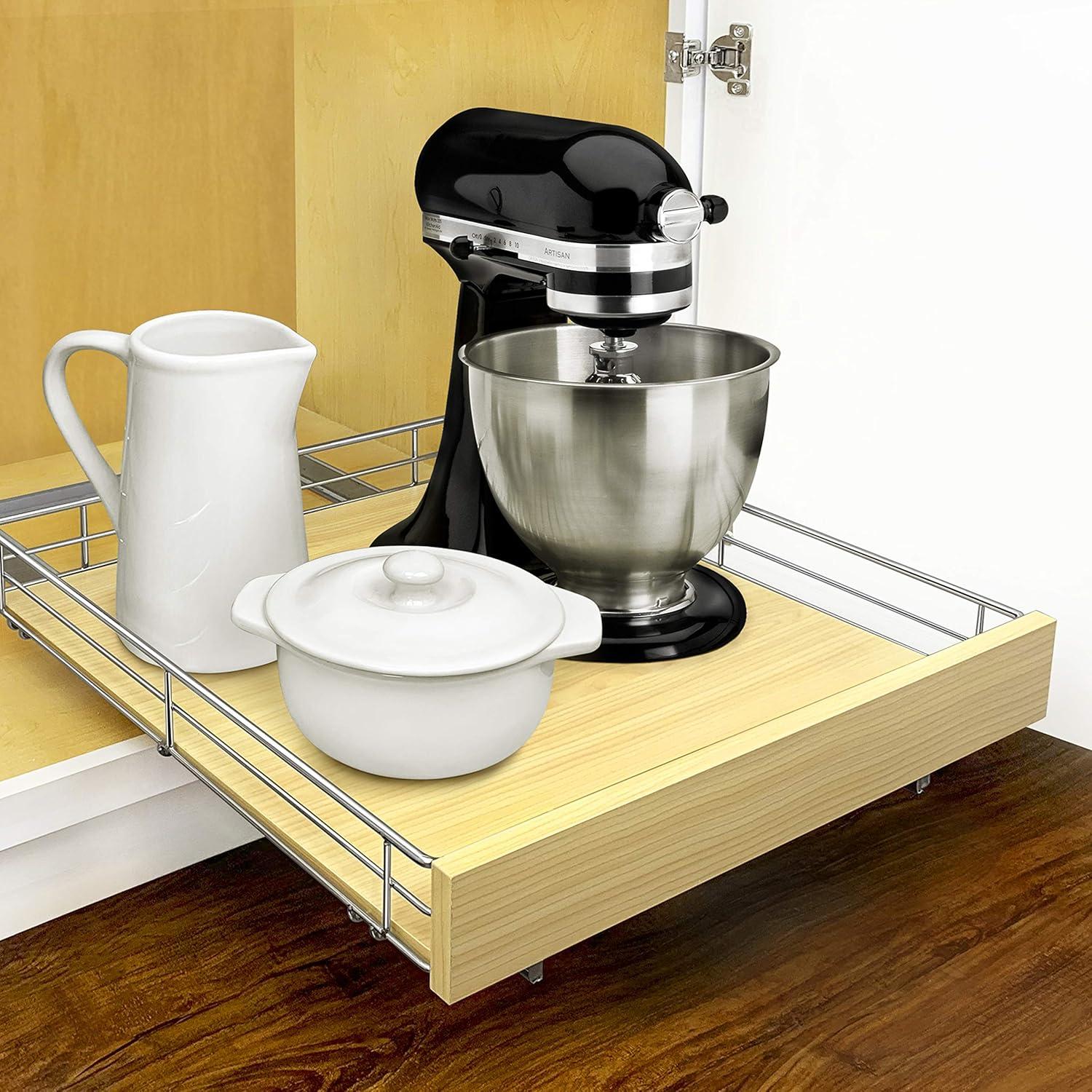 LYNK PROFESSIONAL LYNK PROFESSIONAL Select Pull Out Cabinet Organizer for Kitchen Cabinets, Wood and Chrome