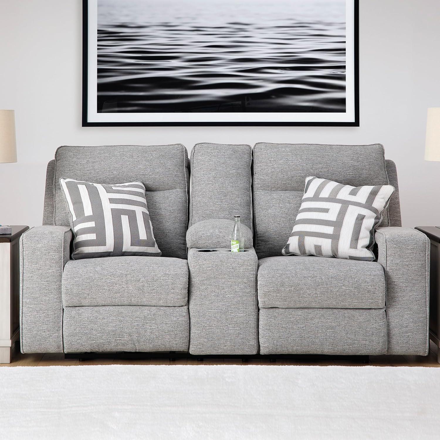 Signature Design by Ashley Biscoe Pewter Power Reclining Loveseat