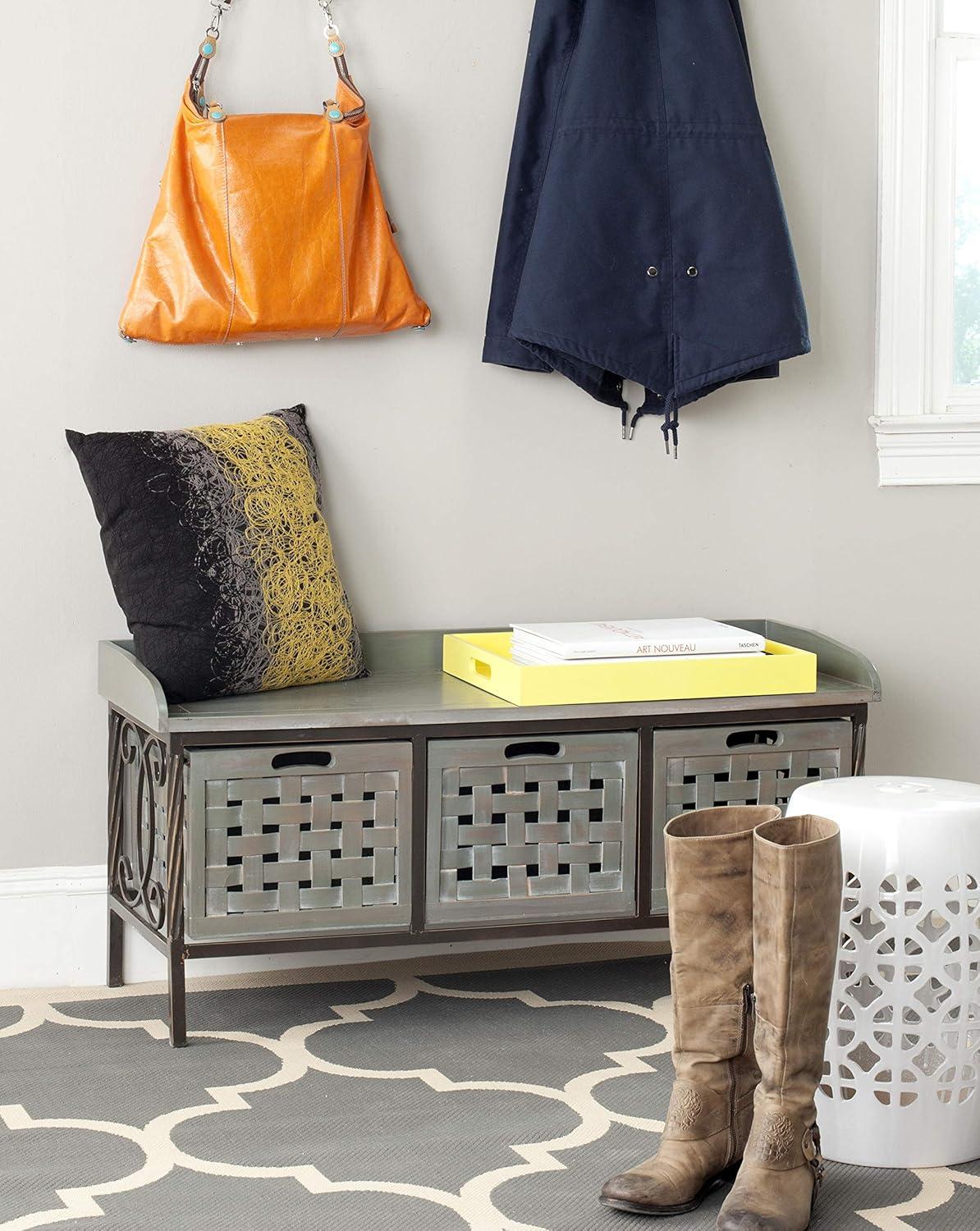 Isaac Wooden Storage Bench - AMH6530 - Oak - Safavieh Couture