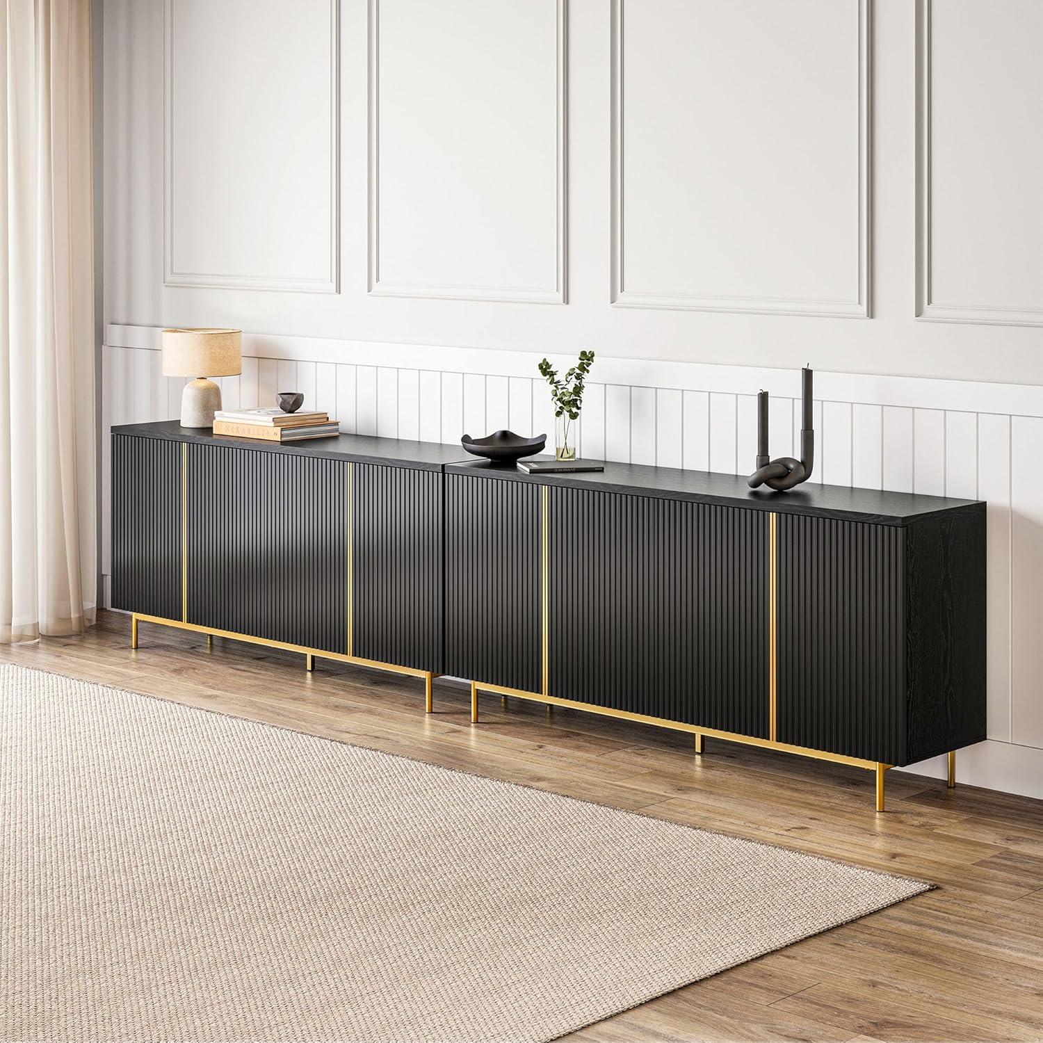 Willa Arlo™ Interiors Wilber 63.4" Sideboard Buffet Cabinet with Fluted Decorative Doors, Modern Console Table