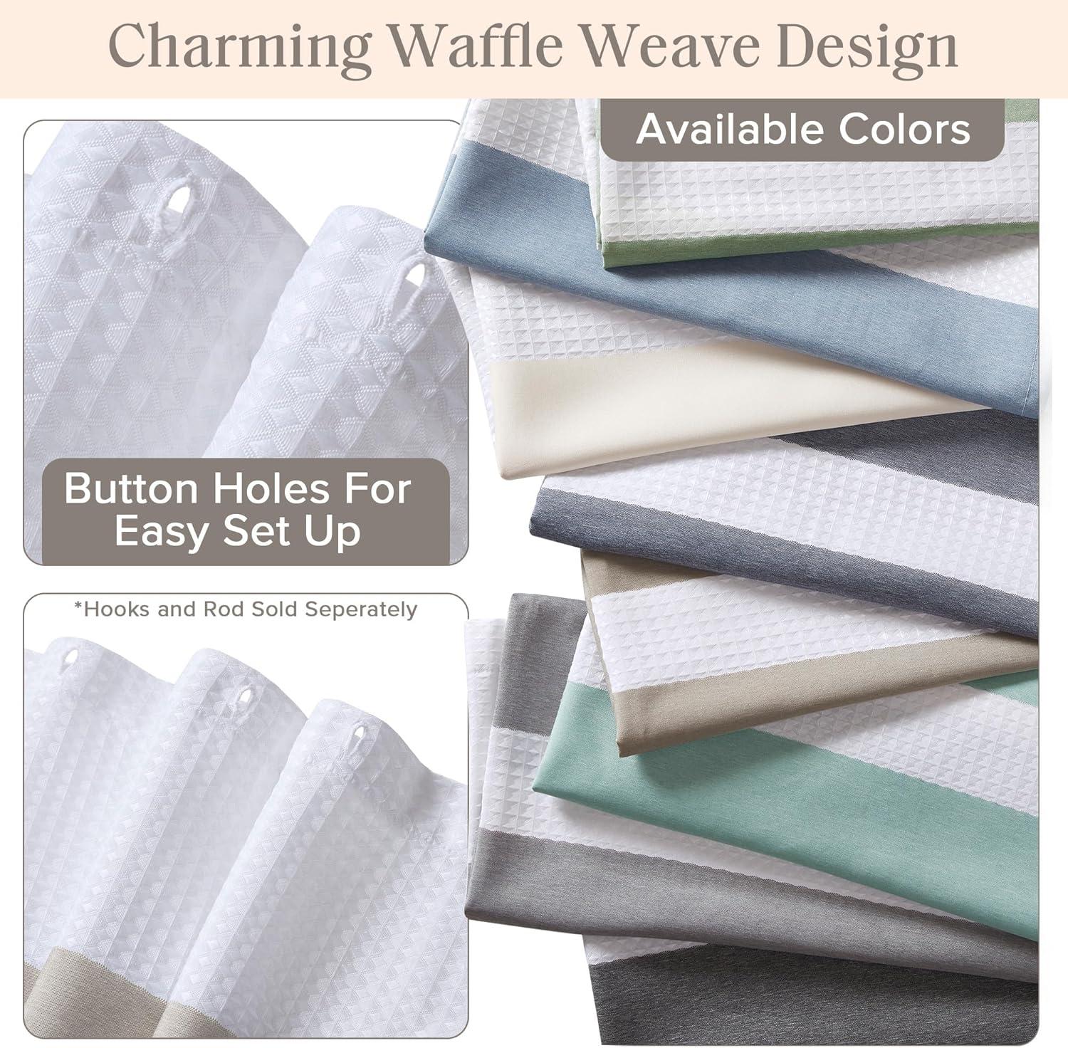 Spa Waffle Shower Curtain with 3M Treatment