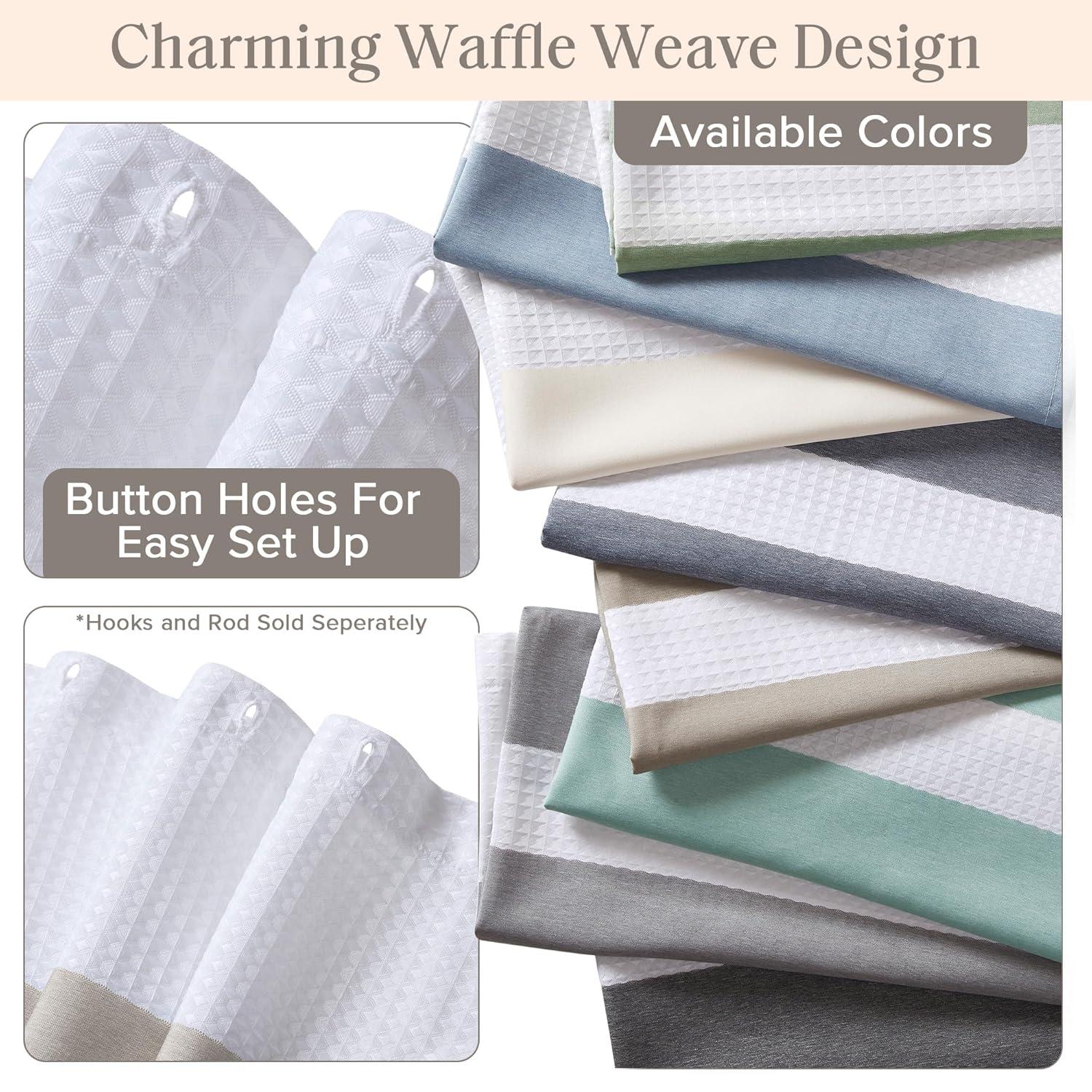 Spa Waffle Shower Curtain with 3M Treatment