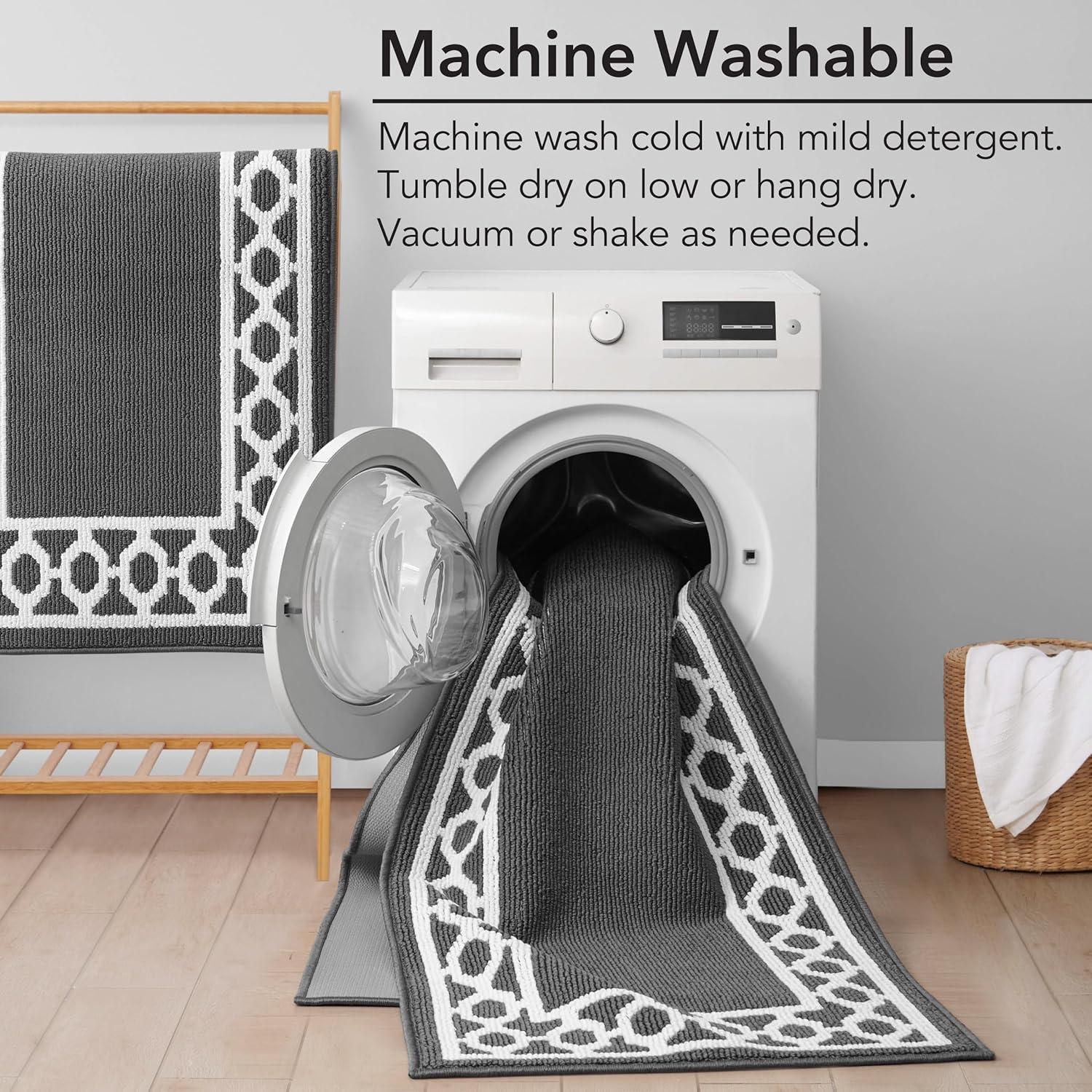 Tufted Performance Trellis Border Runner Rug