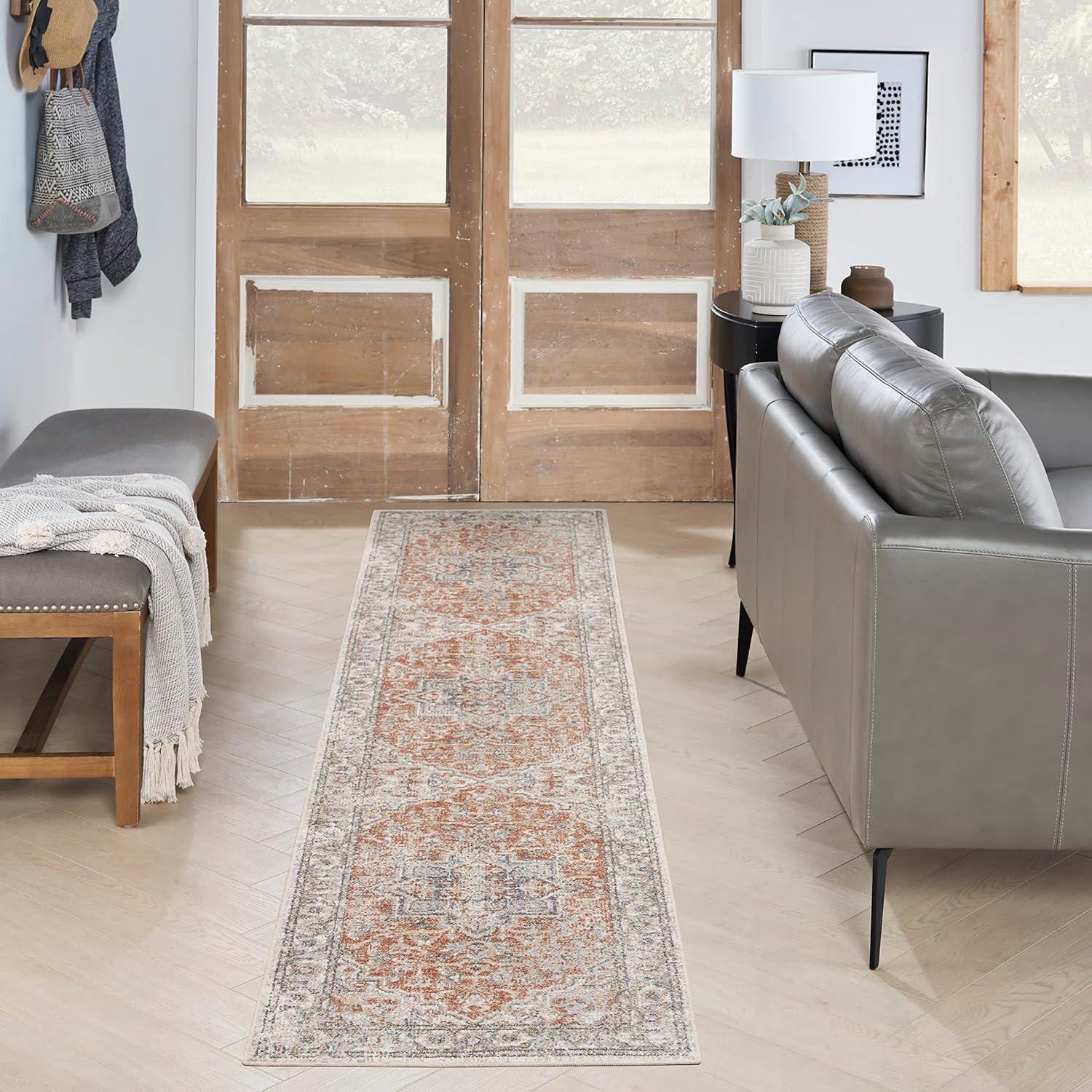 Nourison Astra Machine Washable Vintage Medallion Indoor Rug Gold/Multicolor 5'3" x 7'