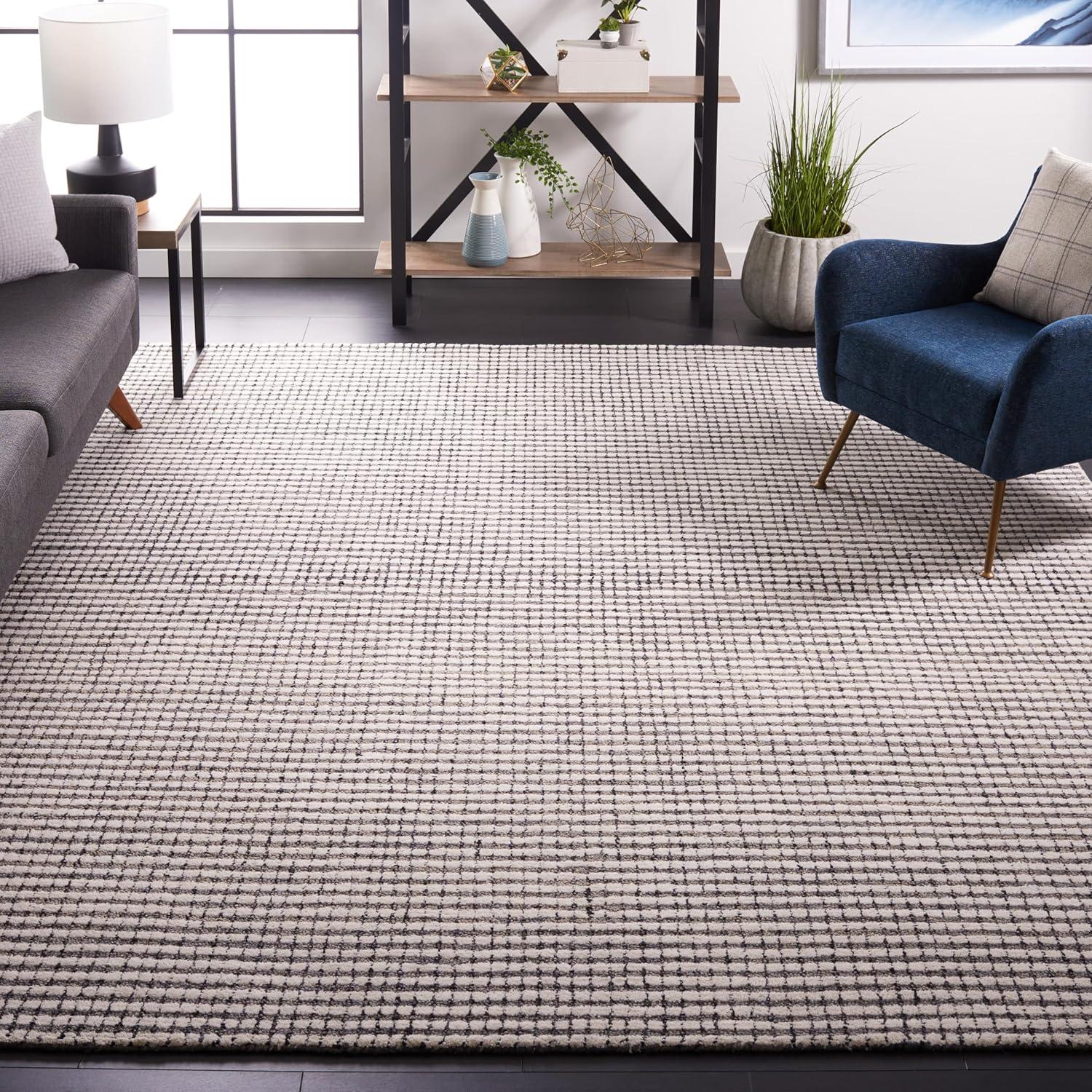 Abstract ABT853 Handmade Indoor Area Rug - Grey/Ivory - 8'x10' - Safavieh