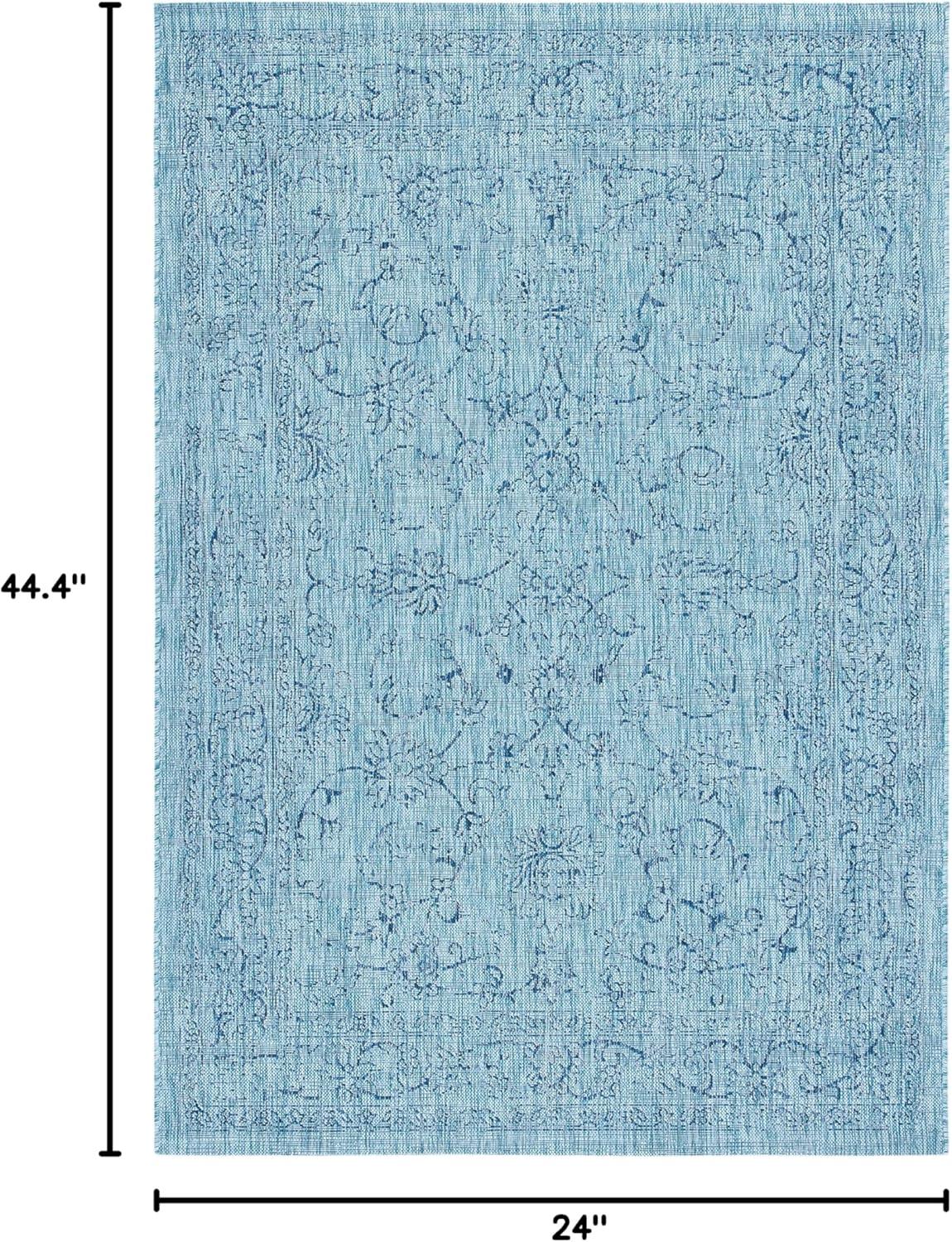 Oriental Navy Indoor / Outdoor Area Rug