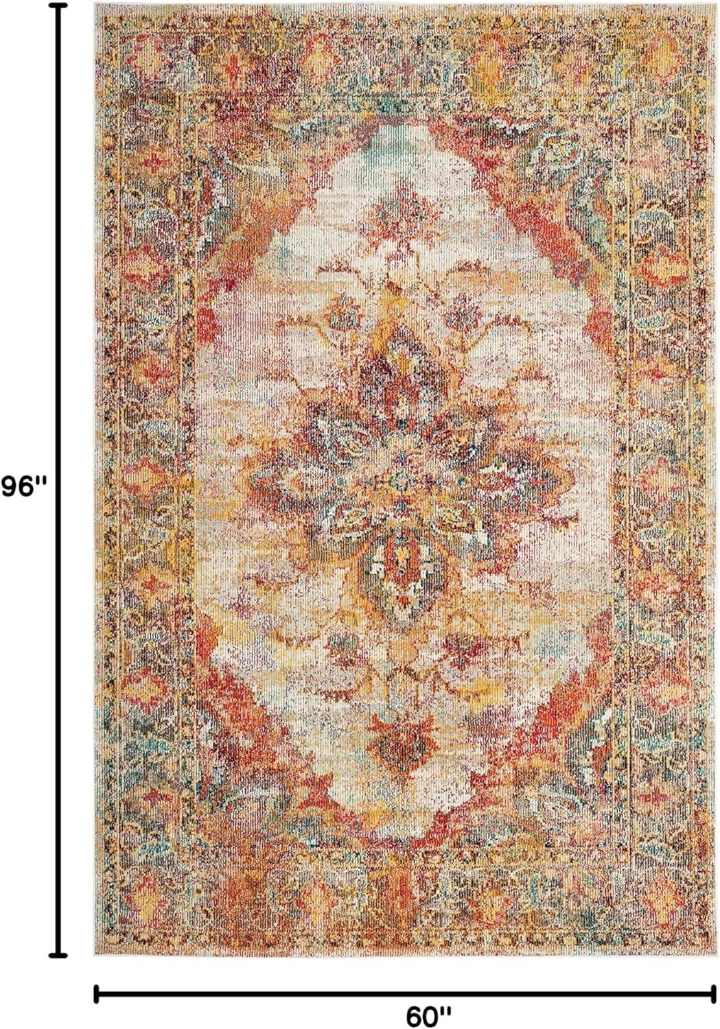 Crystal CRS508 Power Loomed Area Rug - Cream/Rose - 5'x8' - Safavieh.