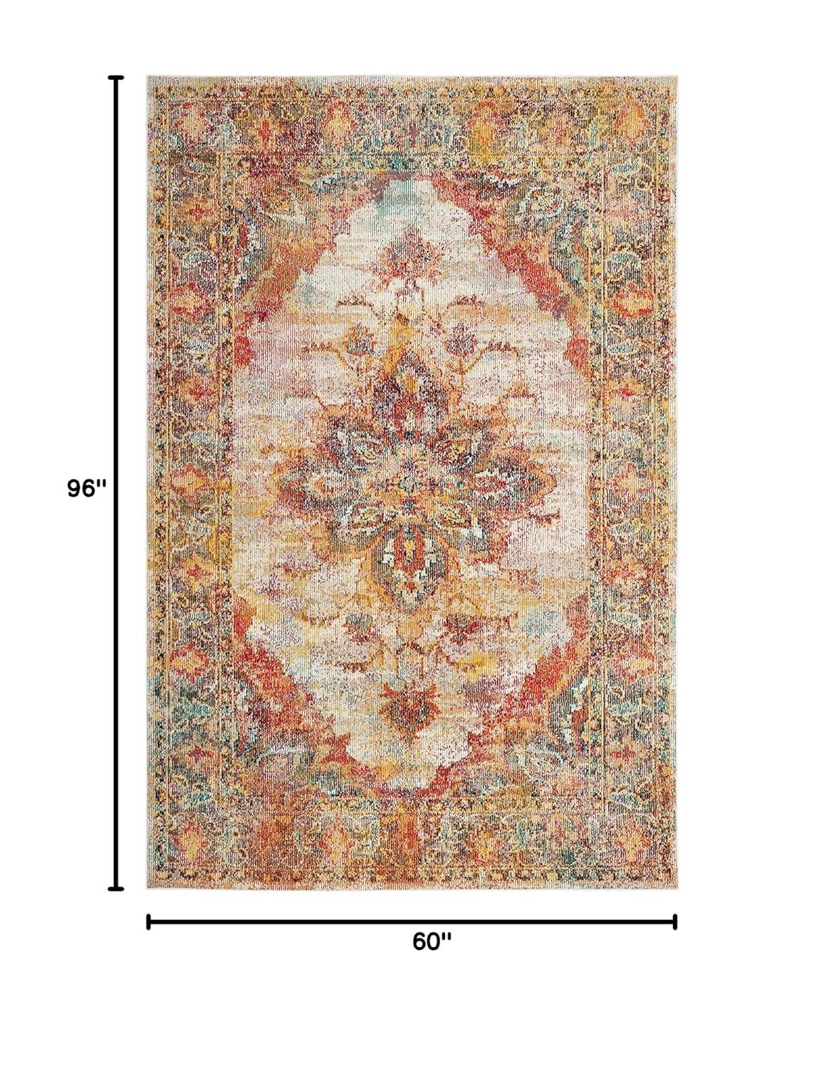 Crystal CRS508 Power Loomed Area Rug - Cream/Rose - 5'x8' - Safavieh.