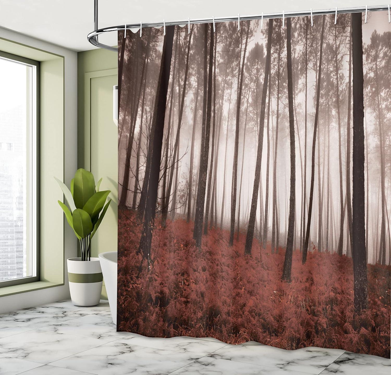Ambesonne Floral Shower Curtain with Hooks Included