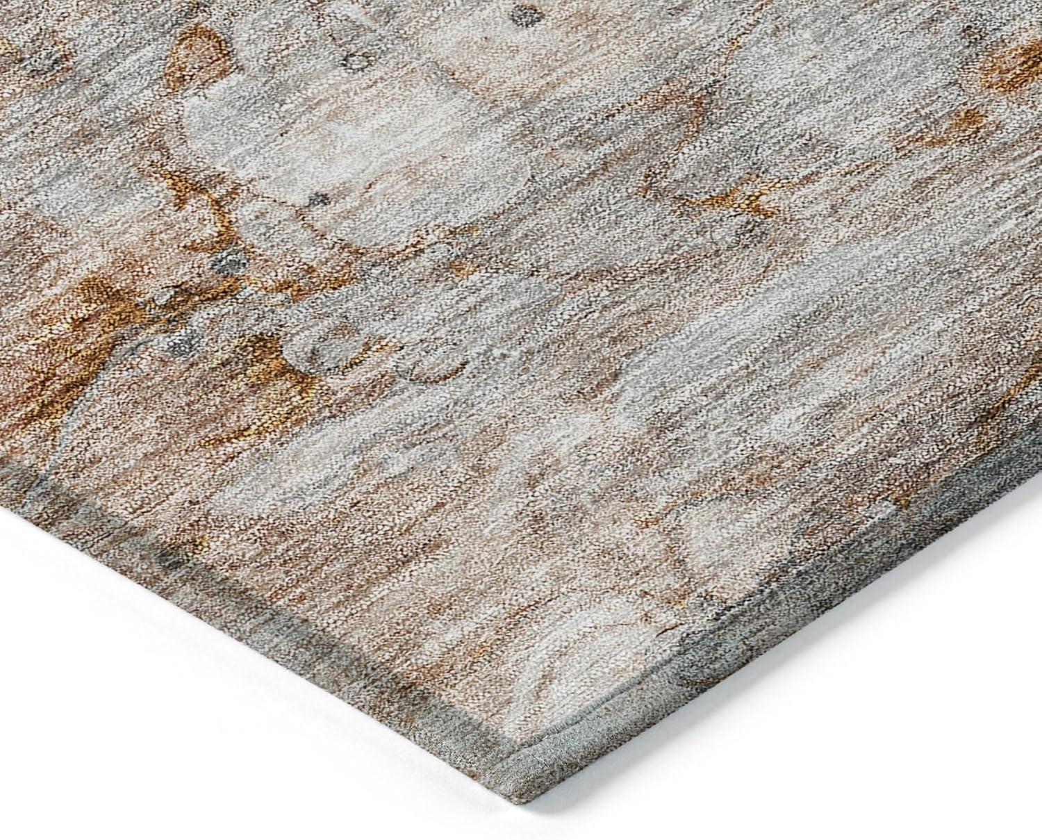 Terracotta Abstract Flat Woven Synthetic 3' x 5' Rug