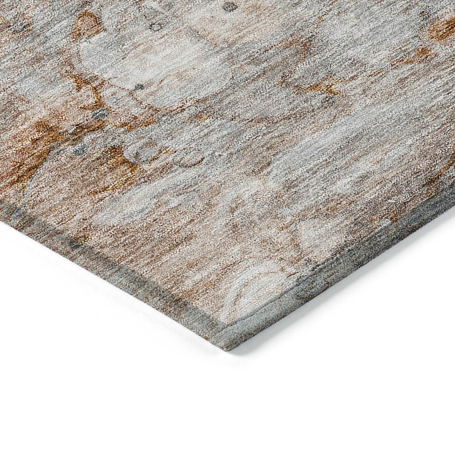 Terracotta Abstract Flat Woven Synthetic 3' x 5' Rug