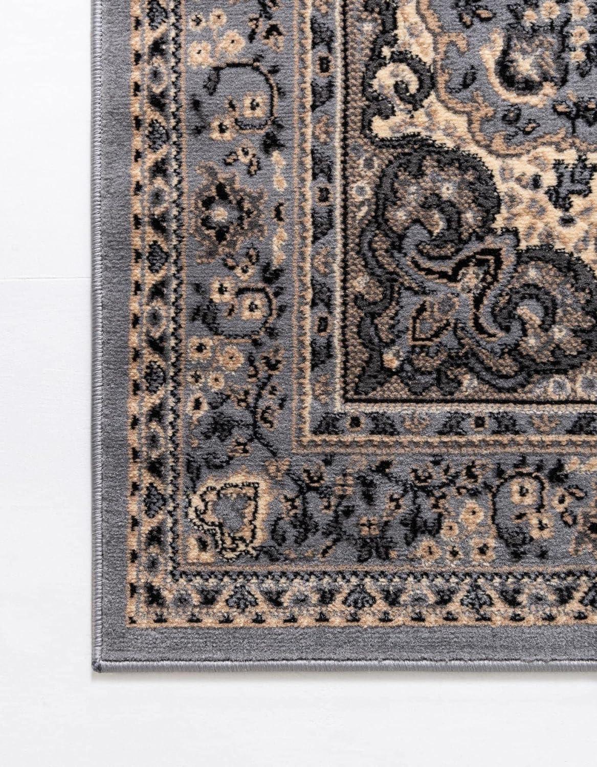 Unique Loom Reza Collection Area Rug - Washington (9'  x 12' Rectangle Black/Gray)