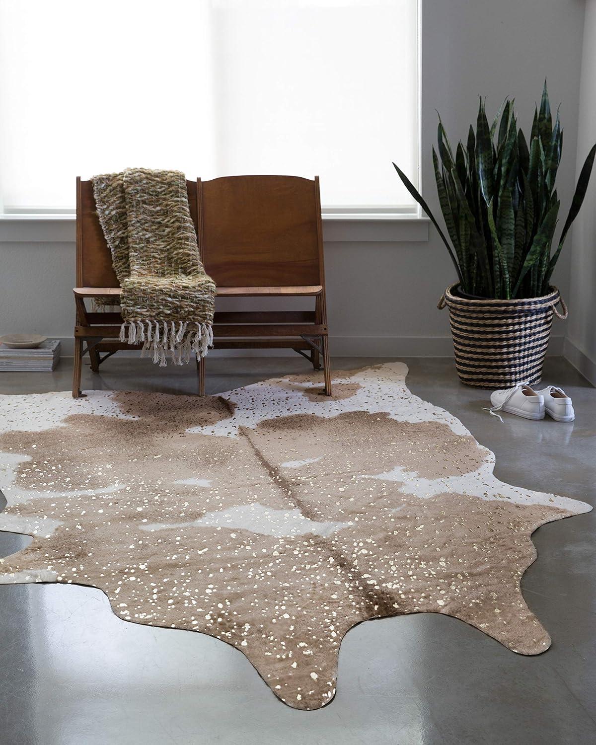 Loloi II Bryce Faux Cowhide Taupe / Champagne Area Rug