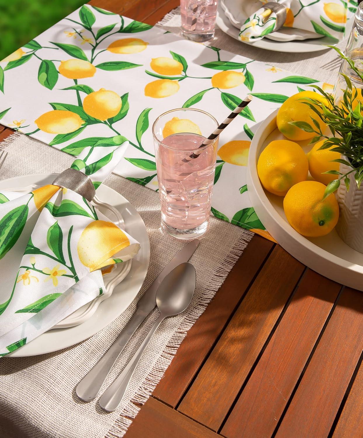 LEMON BLISS PRINT TABLE RUNNER 14x108