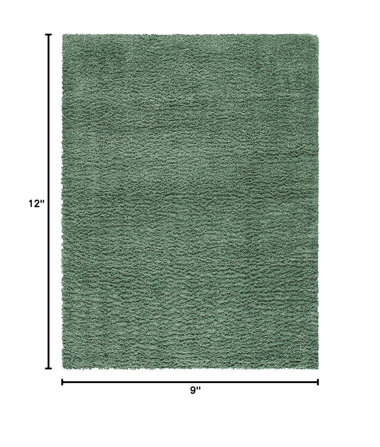 August Shag AUG200 Power Loomed Indoor Area Rug - Green - 9'x12' - Safavieh