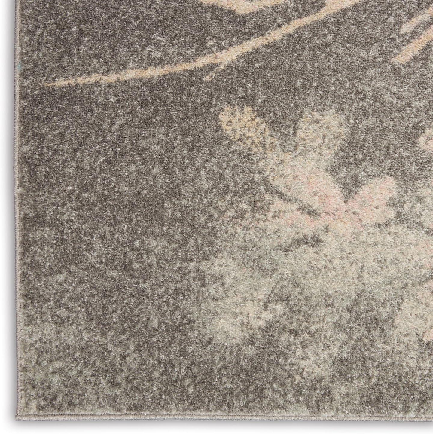 Tranquil TRA08 Beige/Navy Area Rug Contemporary Ombre Floral By Nourison