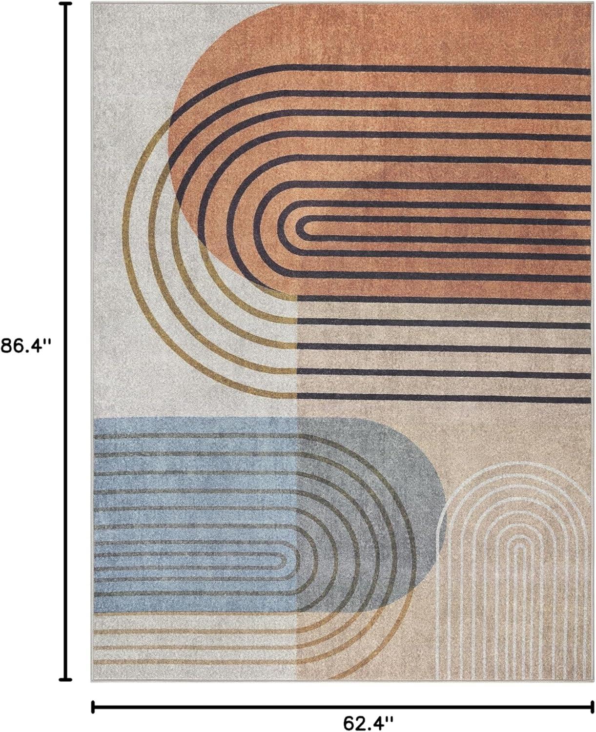 Town & Country Everyday Avani Everwash Non-Slip Backing Area Rug Beige/Rust