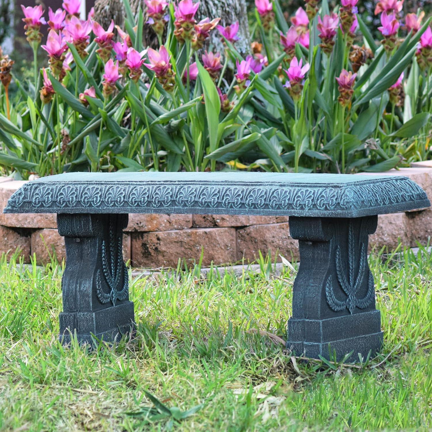 Arcadia Garden Products Fiber clay bench Dark blue 15-Inches x 17-Inches