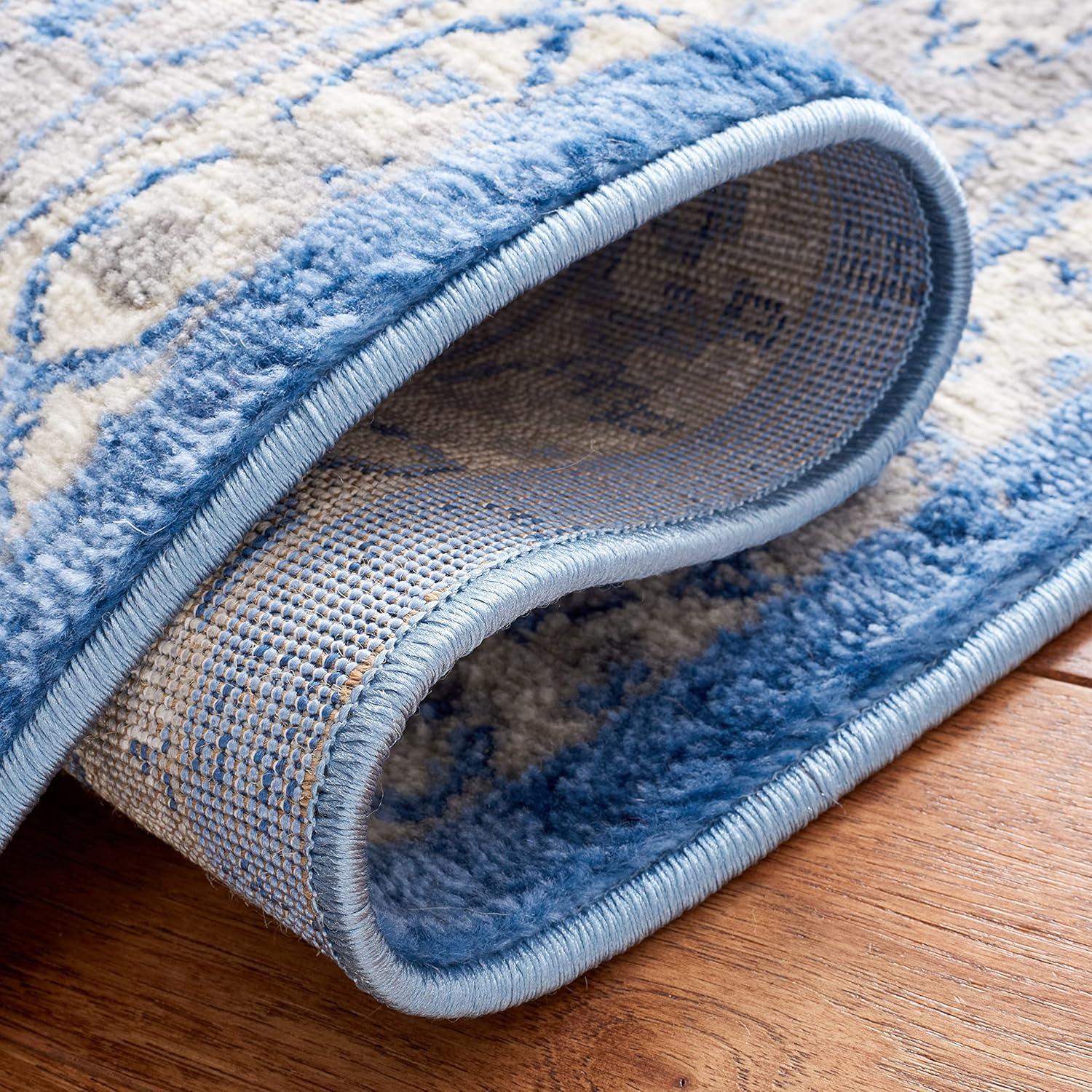 Brentwood BNT852 Power Loomed Indoor Area Rug - Blue/Grey - 9'x12' - Safavieh