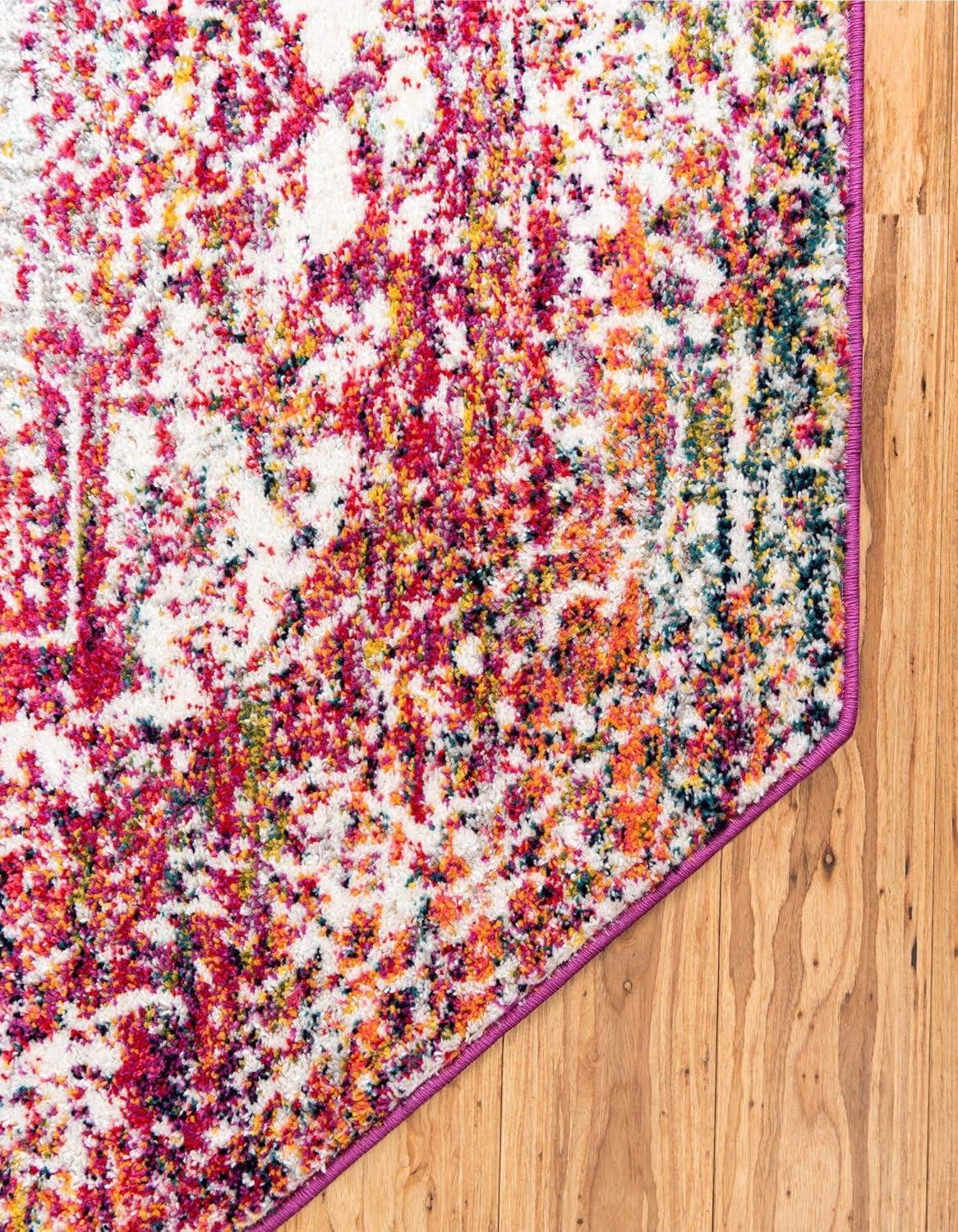 Unique Loom Richmond Collection Area Rug - Medallion (5' 3" Octagon Aqua/Ivory)