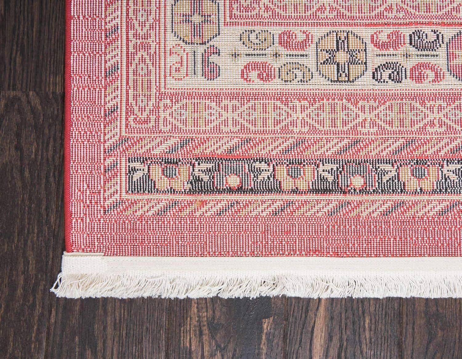 Unique Loom Fars Collection Area Rug - Pasadena (4' 1" x 6' 1" Rectangle Rust Red/Black)