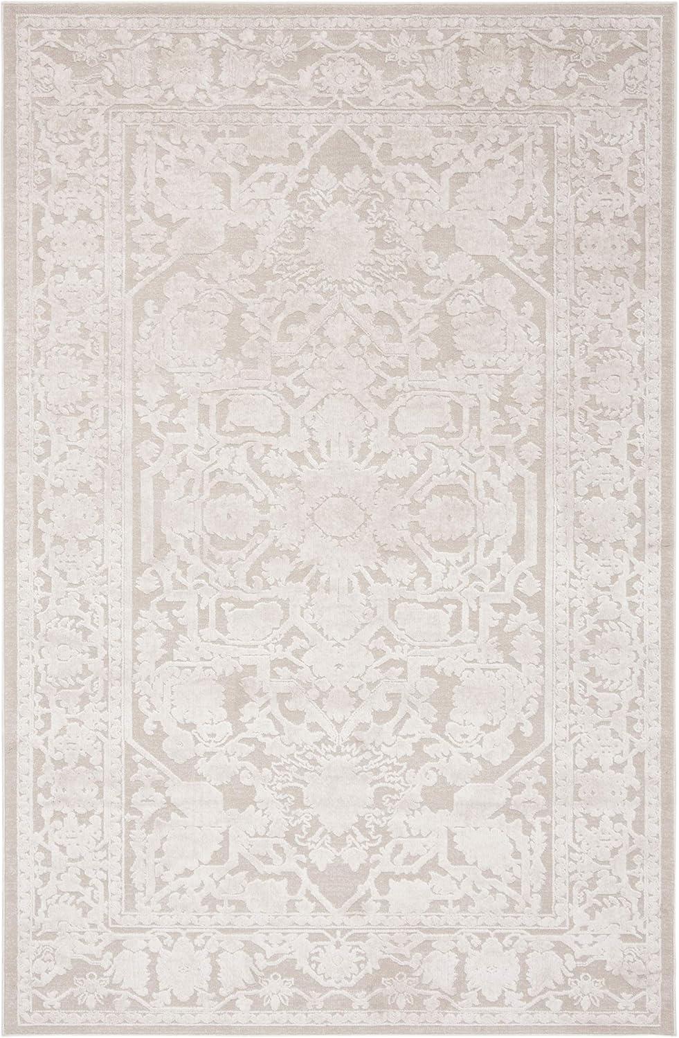 SAFAVIEH Reflection Christy Floral Bordered Area Rug, Cream/Ivory, 9' x 12'