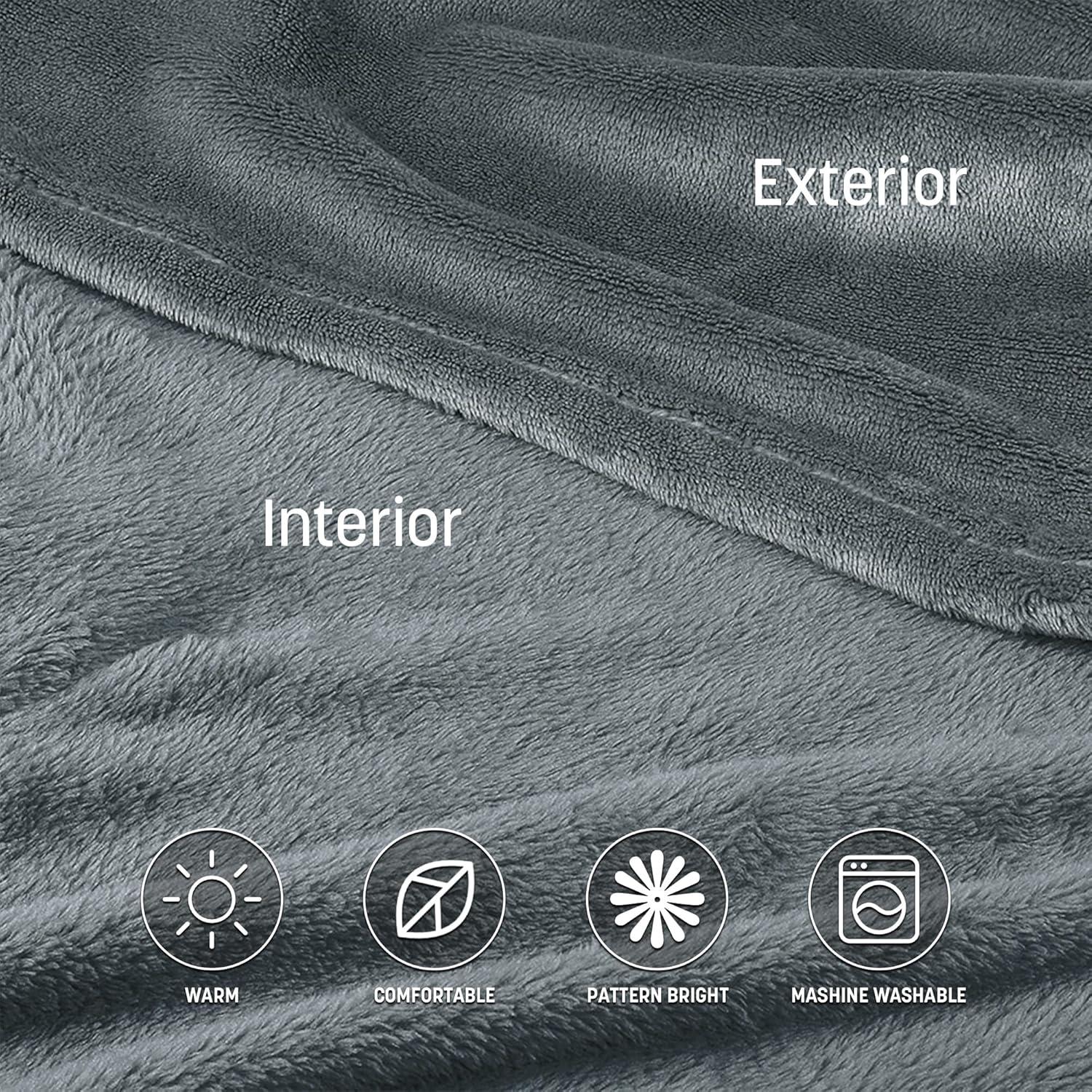 Catalonia Wearable Fleece Blanket with Sleeves & Foot pockets for Men Women, Plush Wrap Sleeved Throw Blanket