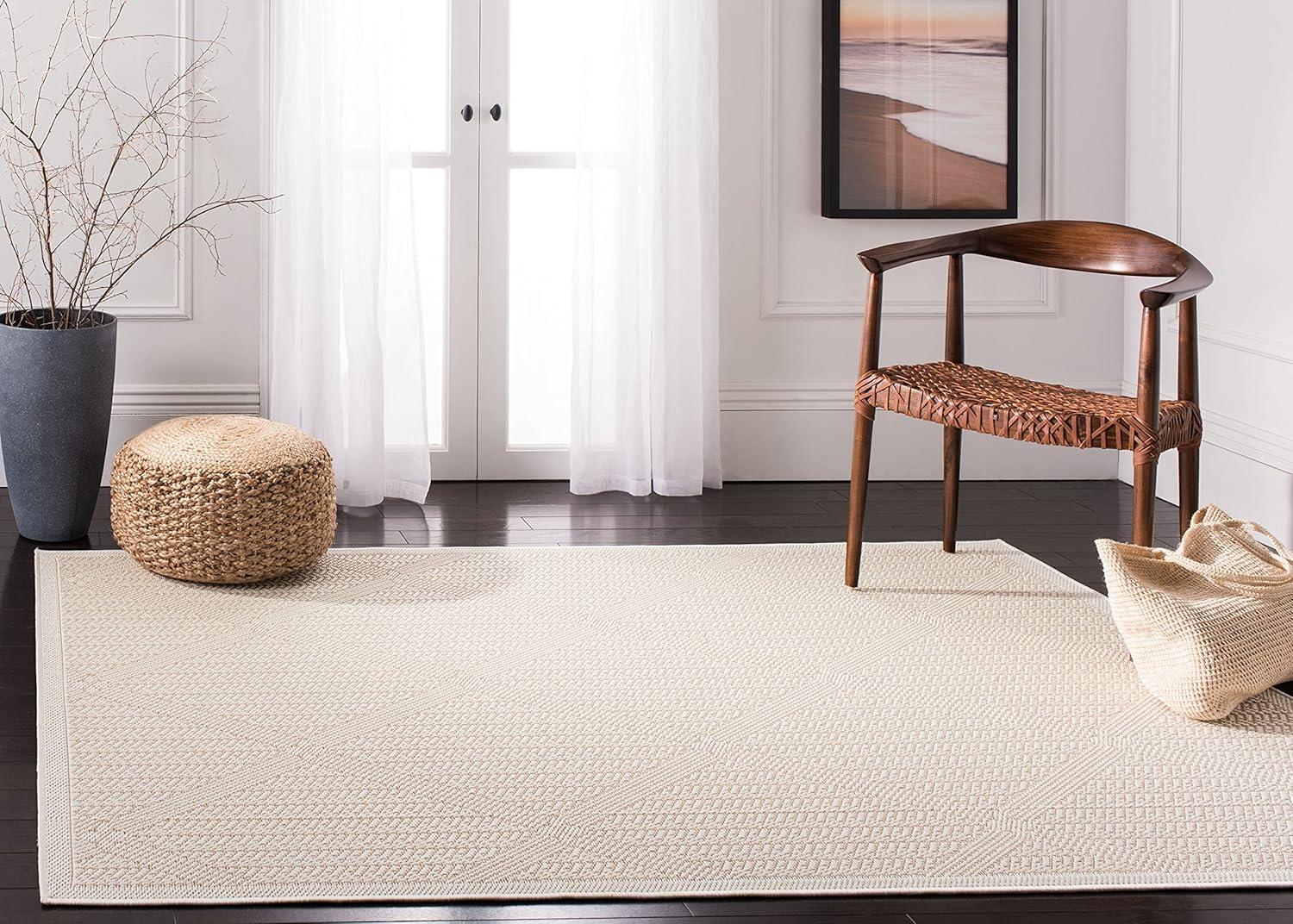 Bermuda BMU811 Power Loomed Indoor/Outdoor Area Rug - Cream/Beige - 3'x5' - Safavieh..