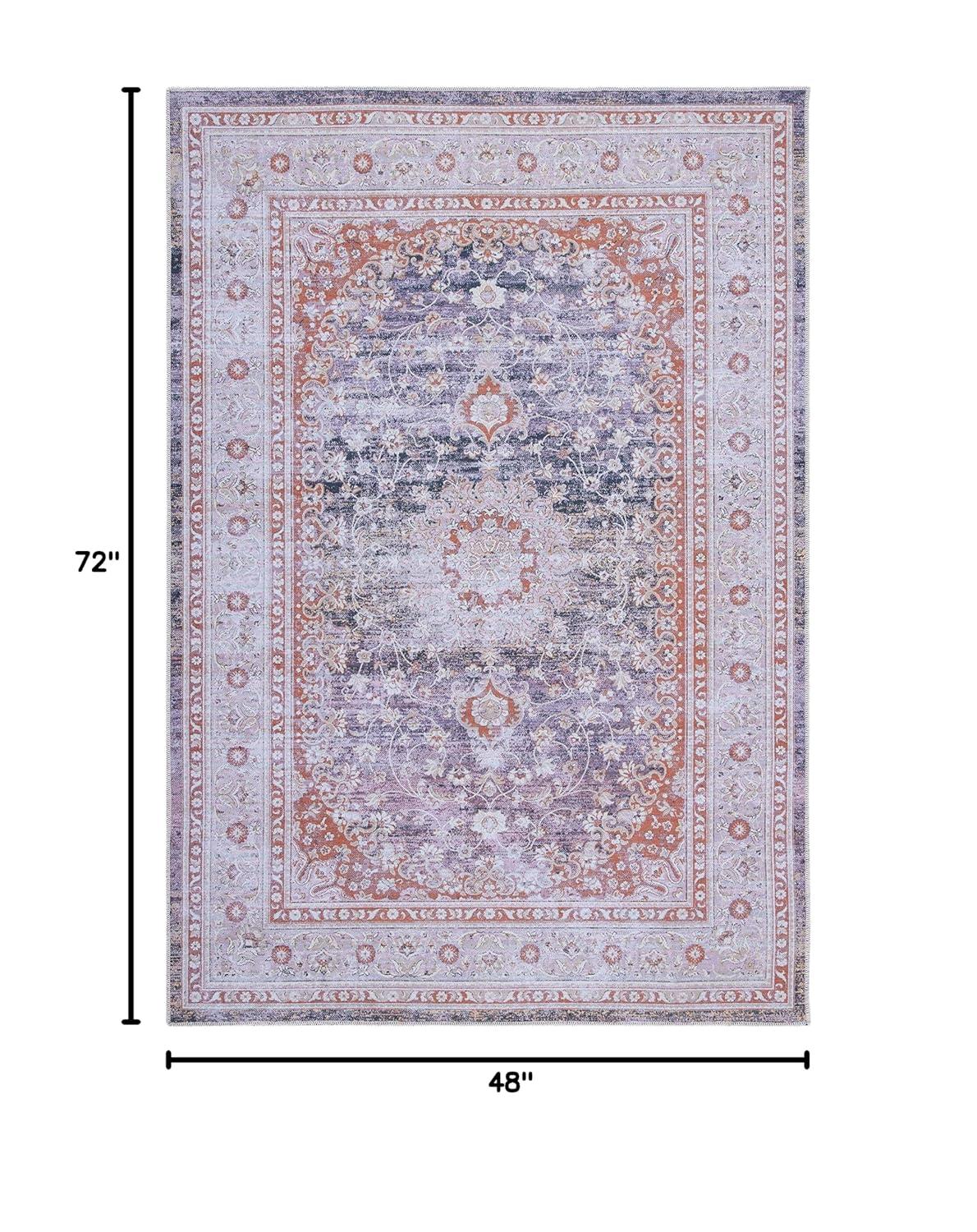 Serapi SEP550 Power Loomed Machine Washable Skid-Resistant Indoor Accent Rug - Grey/Light Grey - 4'x6' - Safavieh