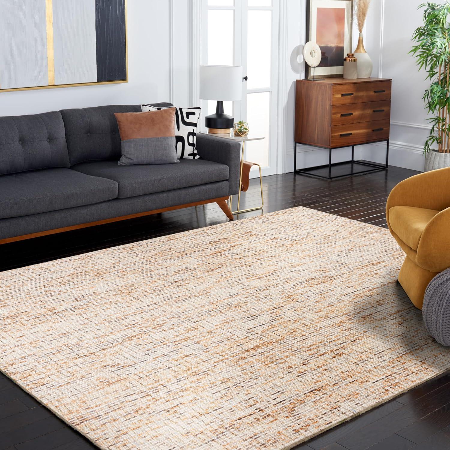 Abstract ABT468 Handmade Indoor Area Rug - Gold/Blue - 5'x8' - Safavieh